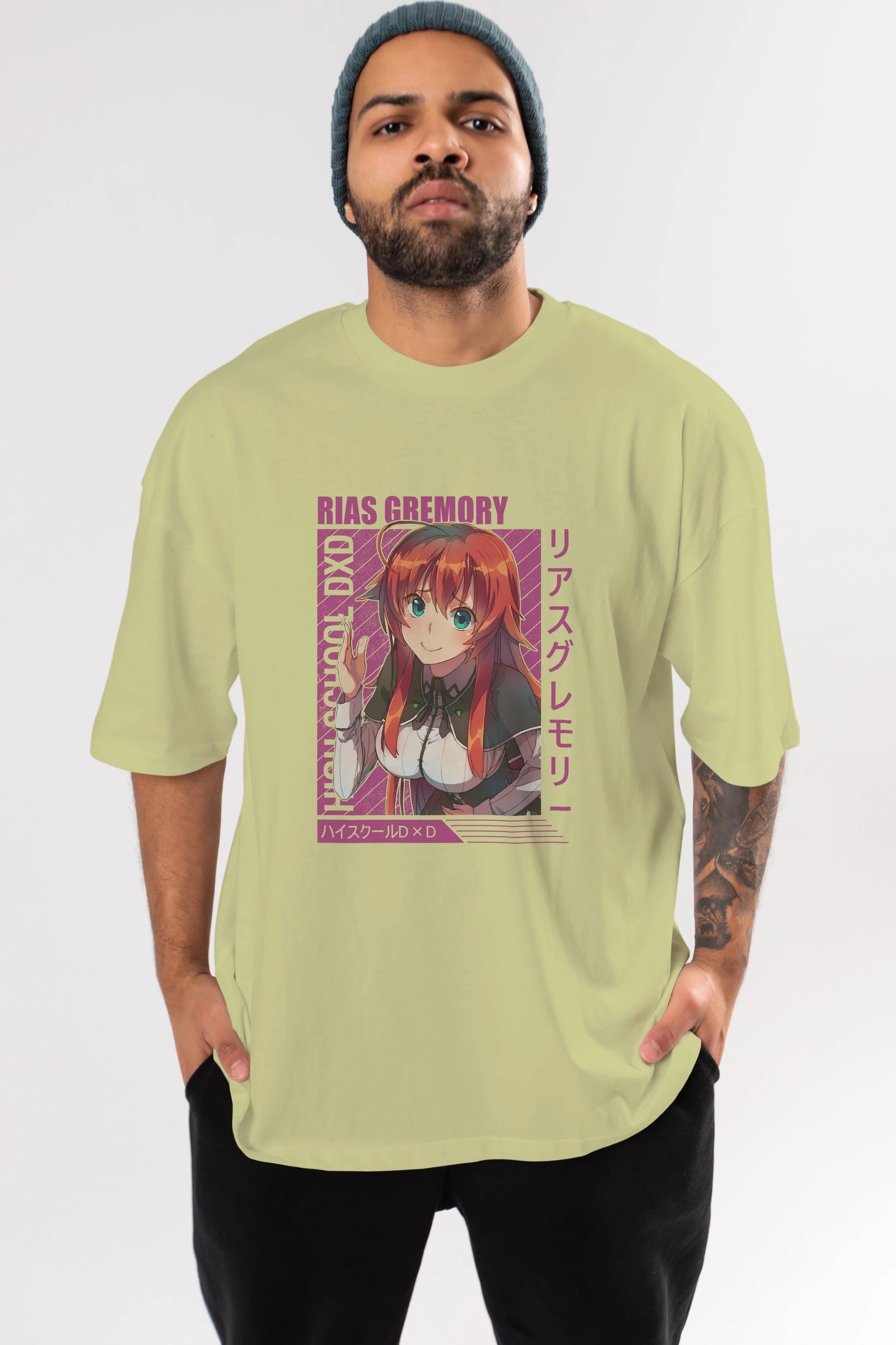 Rias Gremory 10 Anime Ön Baskılı Oversize t-shirt %100 pamuk Erkek Kadın Unisex
