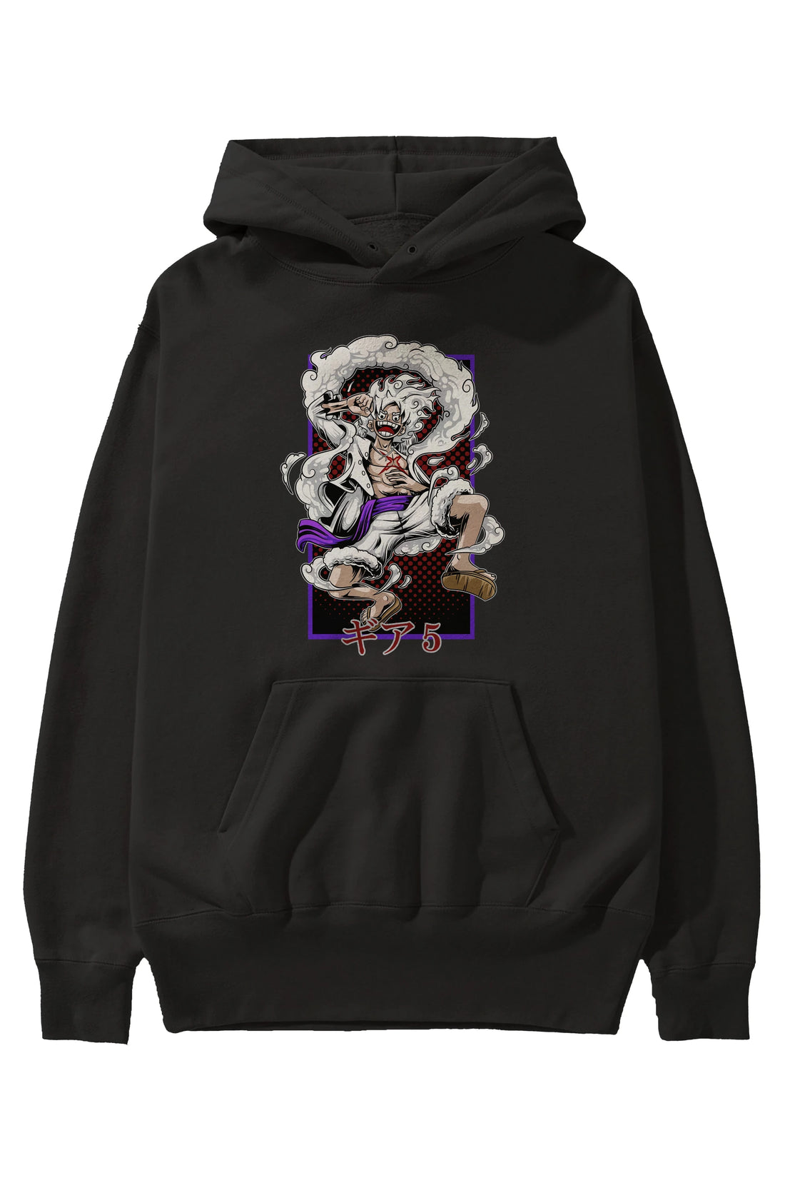 MONKEY D. LUFFY GEAR5 Anime Ön Baskılı Hoodie Oversize Kapüşonlu Sweatshirt Erkek Kadın Unisex