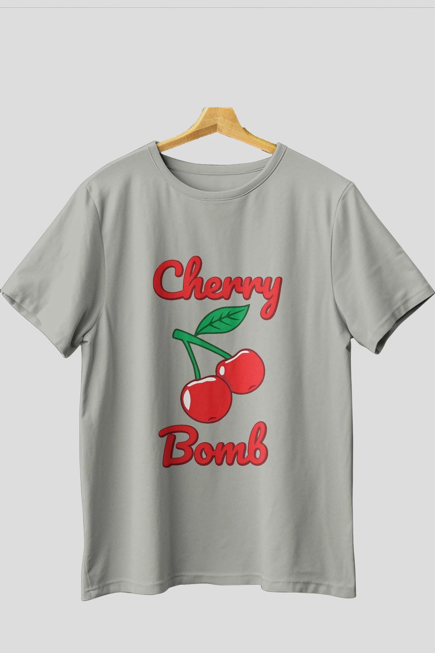 Cherry Bomb Cherries 1 Ön Baskılı Oversize t-shirt Erkek Kadın Pamuk Bisiklet Yaka tişort