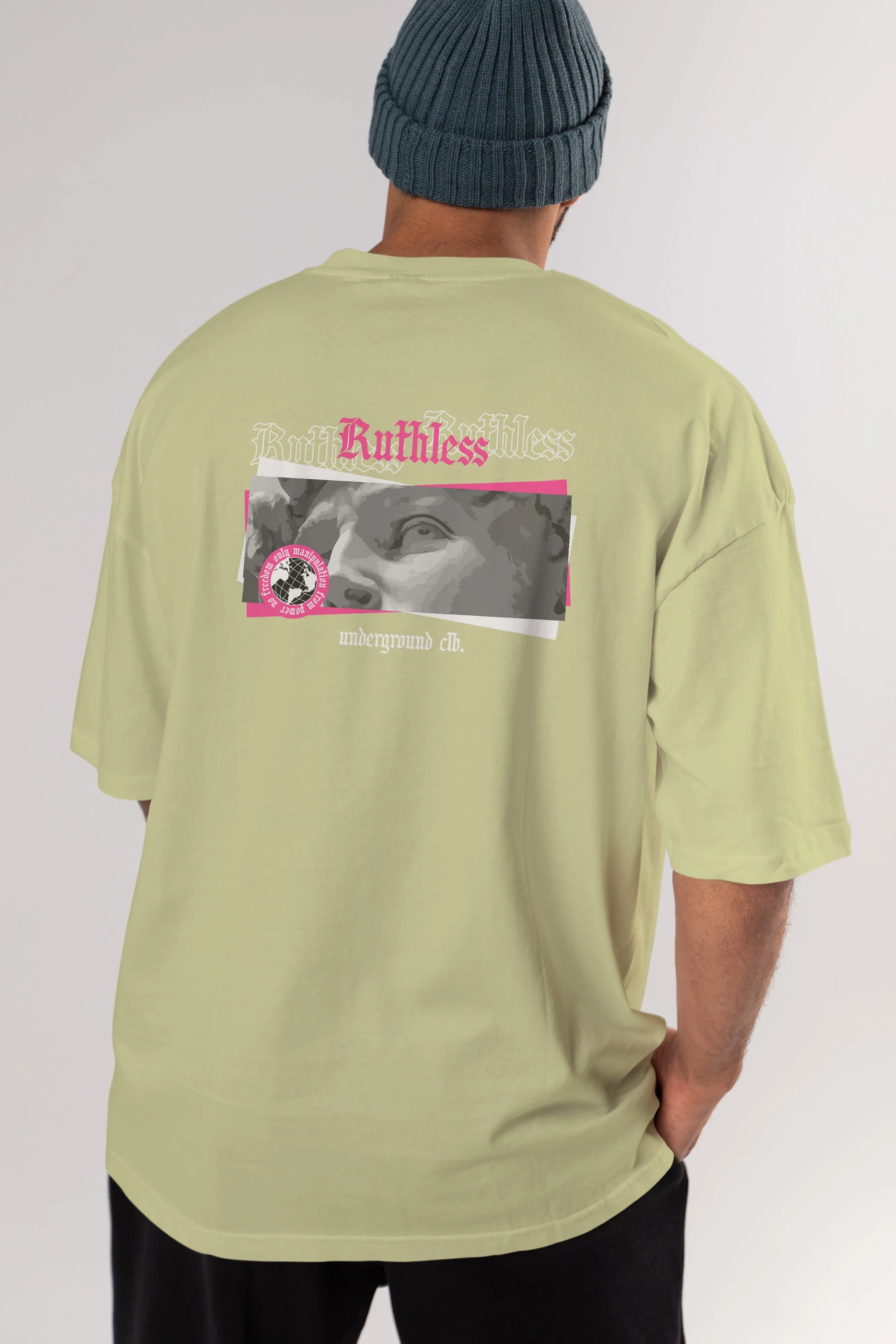 Ruthless Arka Baskılı Oversize t-shirt Erkek Kadın Unisex