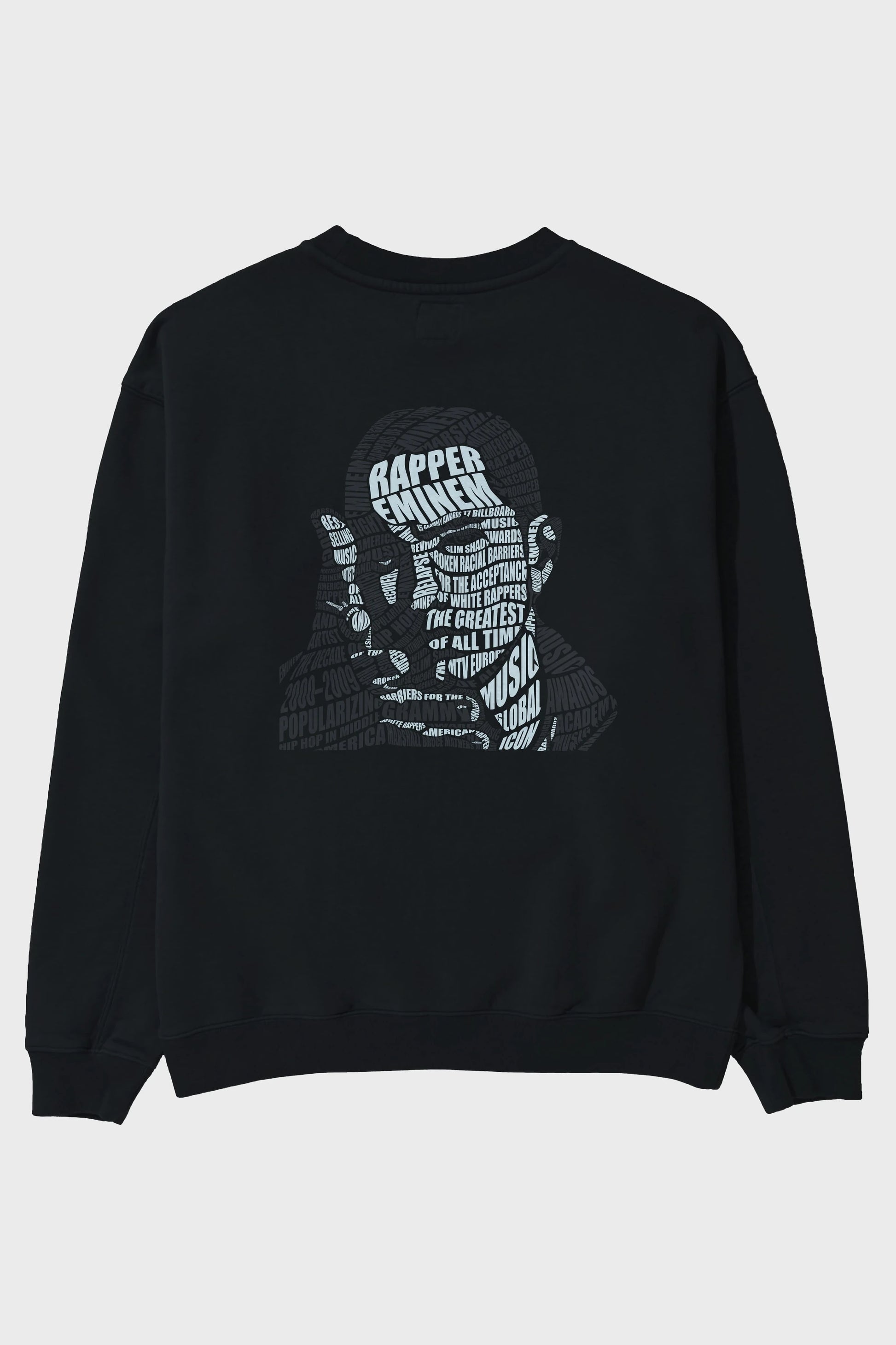 Eminem Calligram Arka Baskılı Oversize Sweatshirt Erkek Kadın Unisex