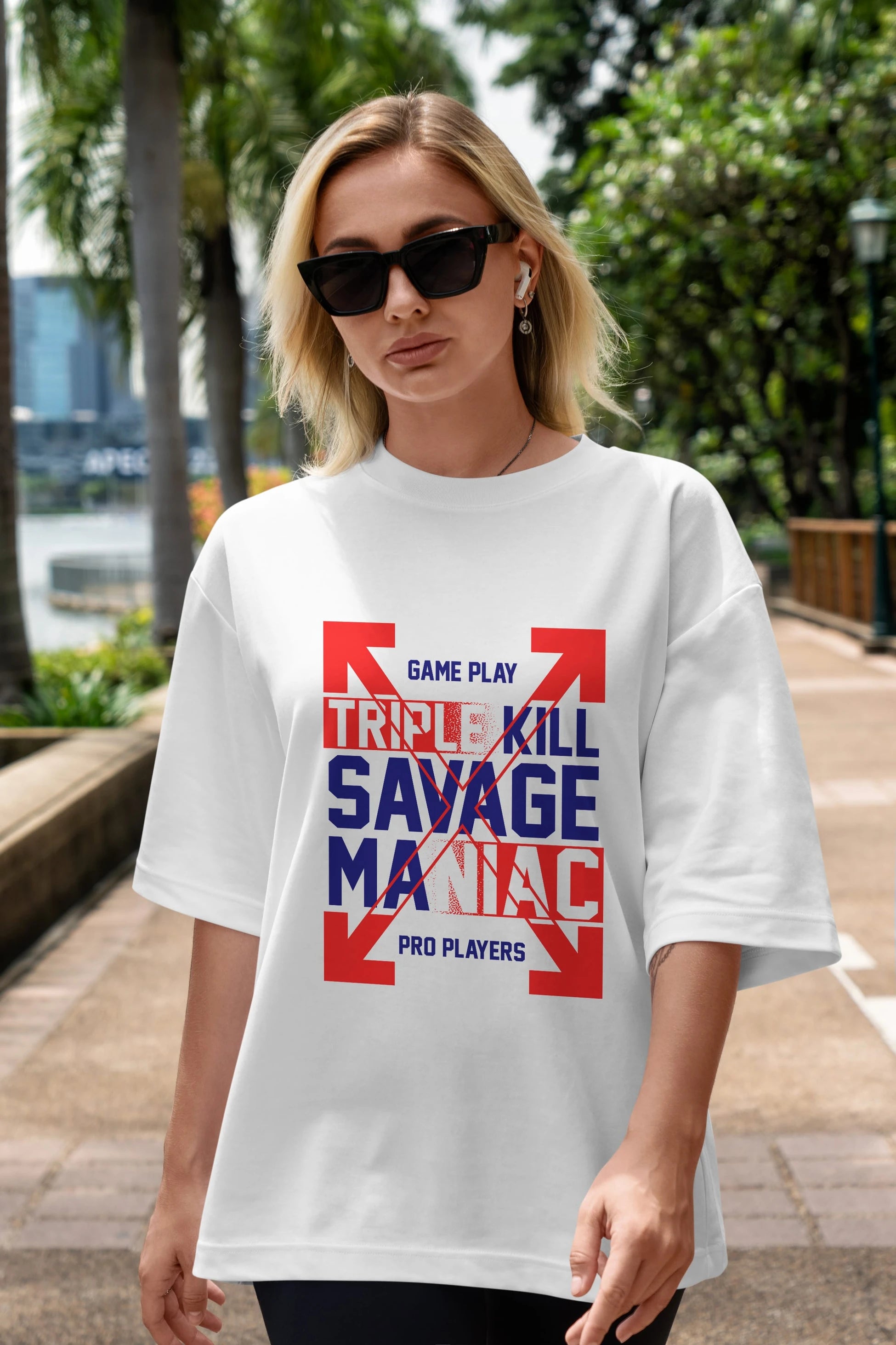 Kill Savage Ön Baskılı Oversize t-shirt Erkek Kadın Unisex