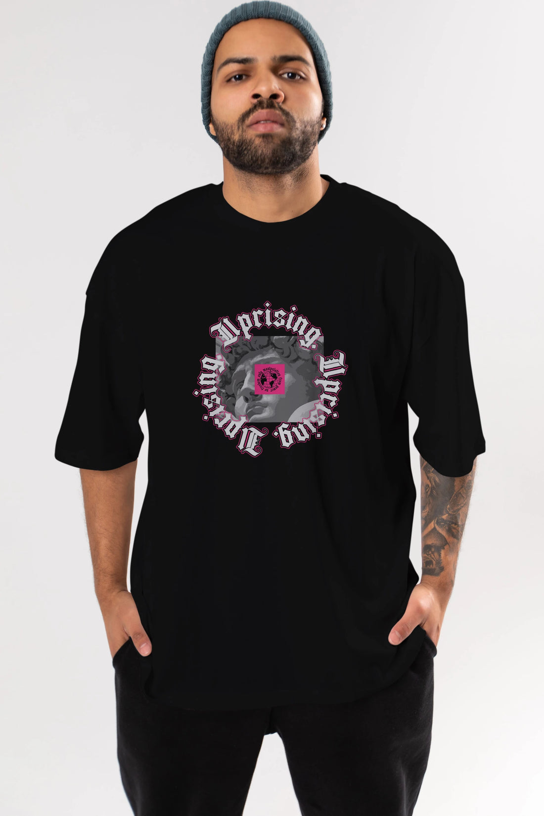 Uprising Ön Baskılı Oversize t-shirt Erkek Kadın Unisex