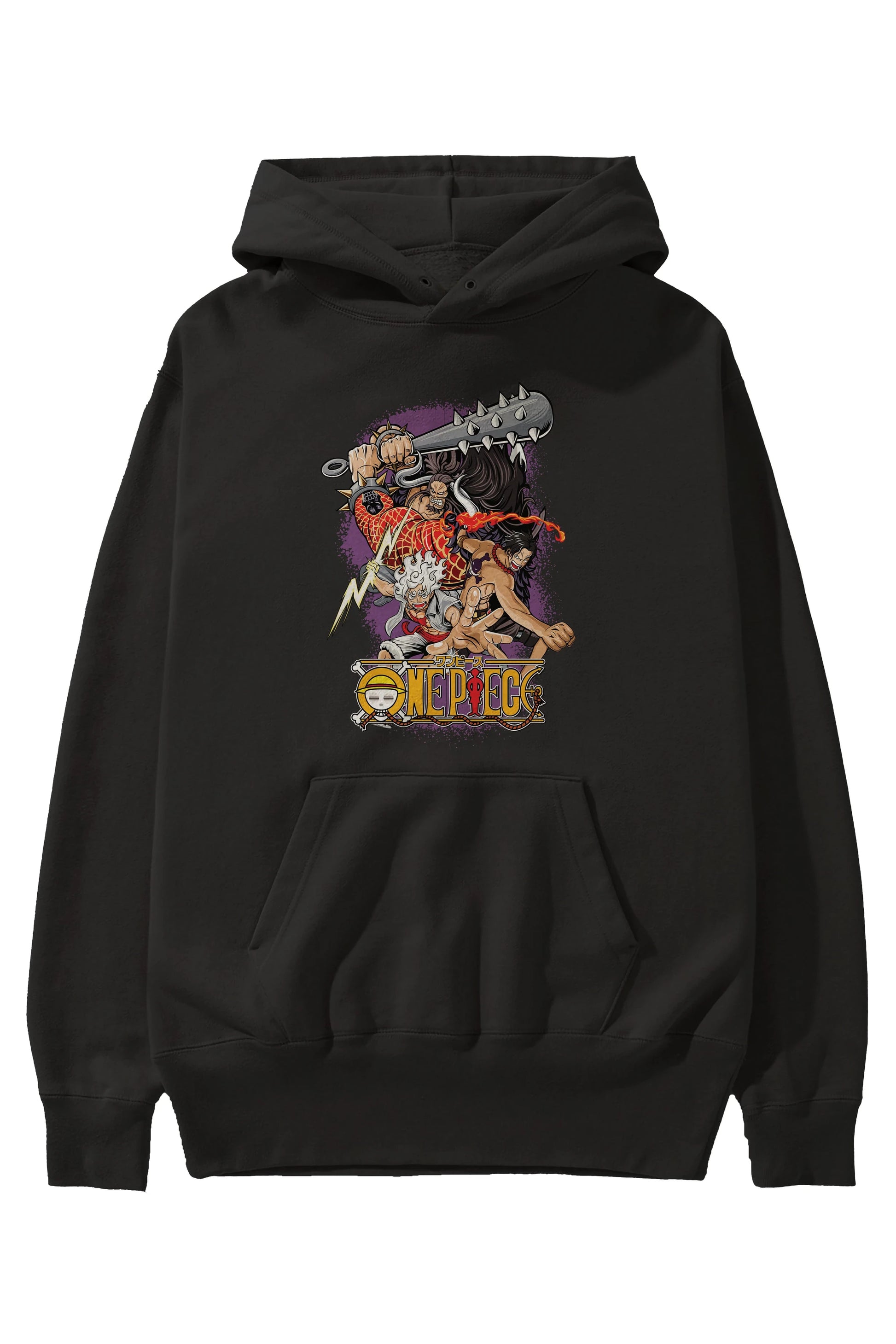 ONE PIECE (6) Anime Ön Baskılı Hoodie Oversize Kapüşonlu Sweatshirt Erkek Kadın Unisex