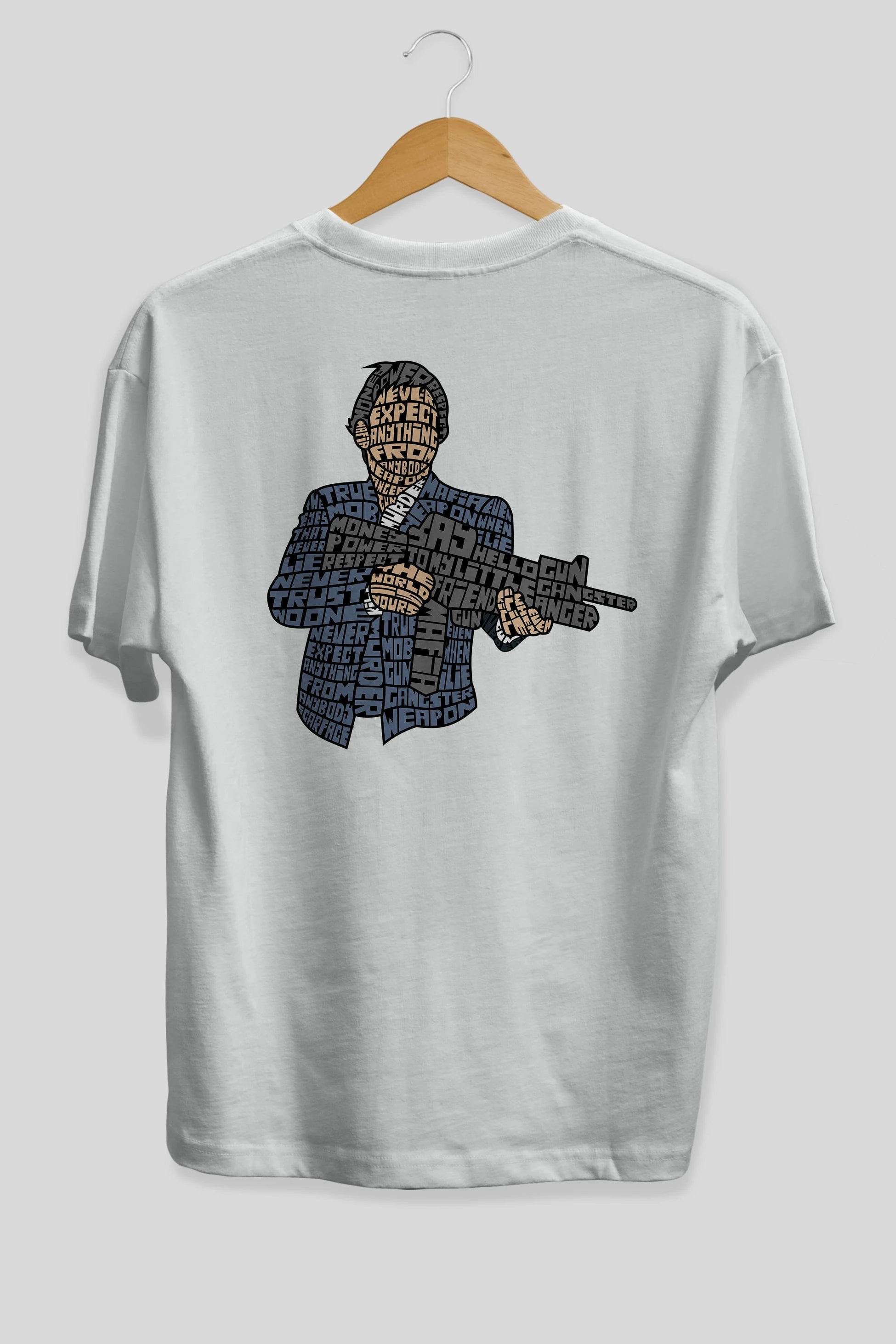 Mafia Arka Baskılı Oversize t-shirt %100 pamuk Erkek Kadın Unisex