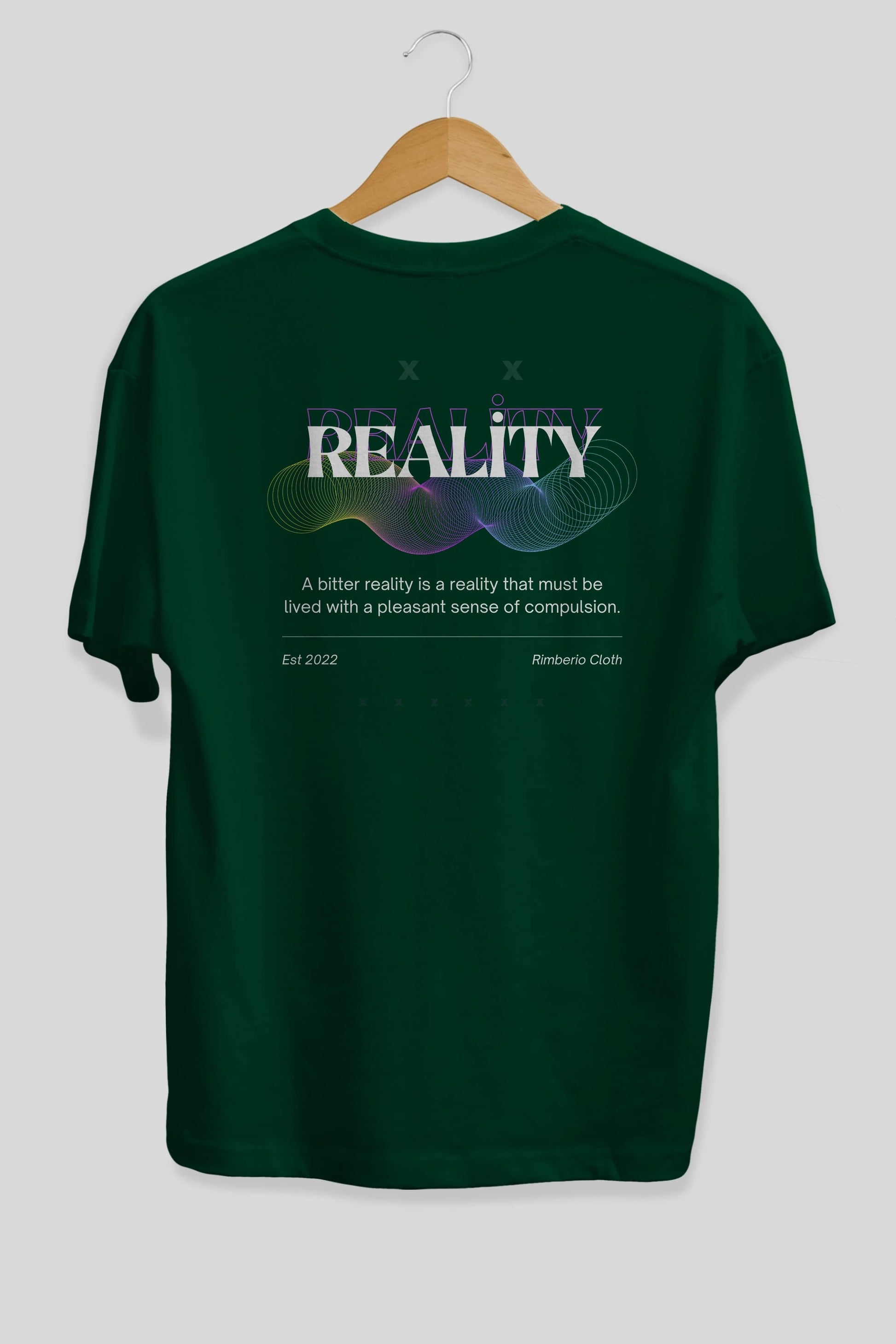 Reality 2 Arka Baskılı Oversize t-shirt Erkek Kadın Unisex