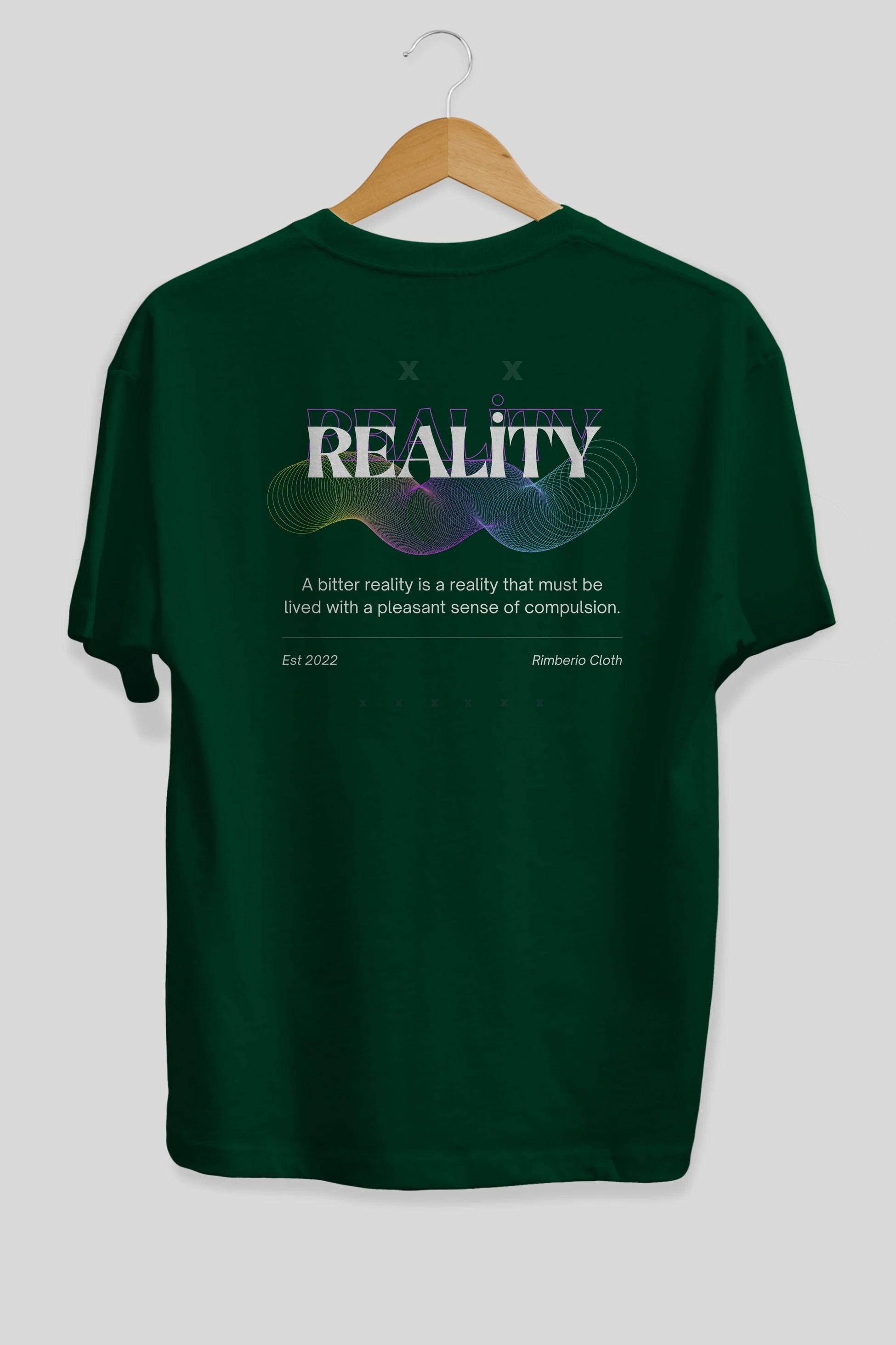 Reality 2 Arka Baskılı Oversize t-shirt Erkek Kadın Unisex