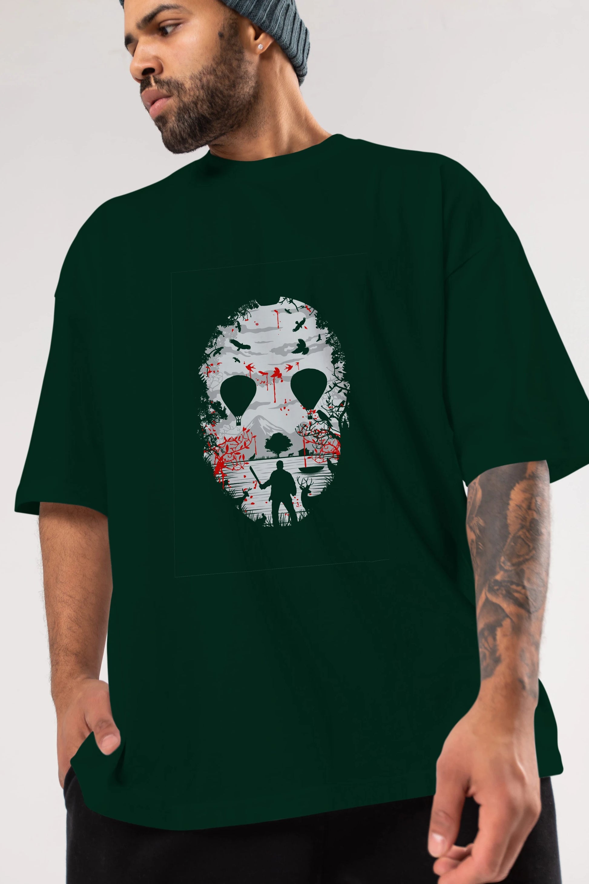 Crystal Lake Ön Baskılı Oversize t-shirt %100 pamuk Erkek Kadın Unisex