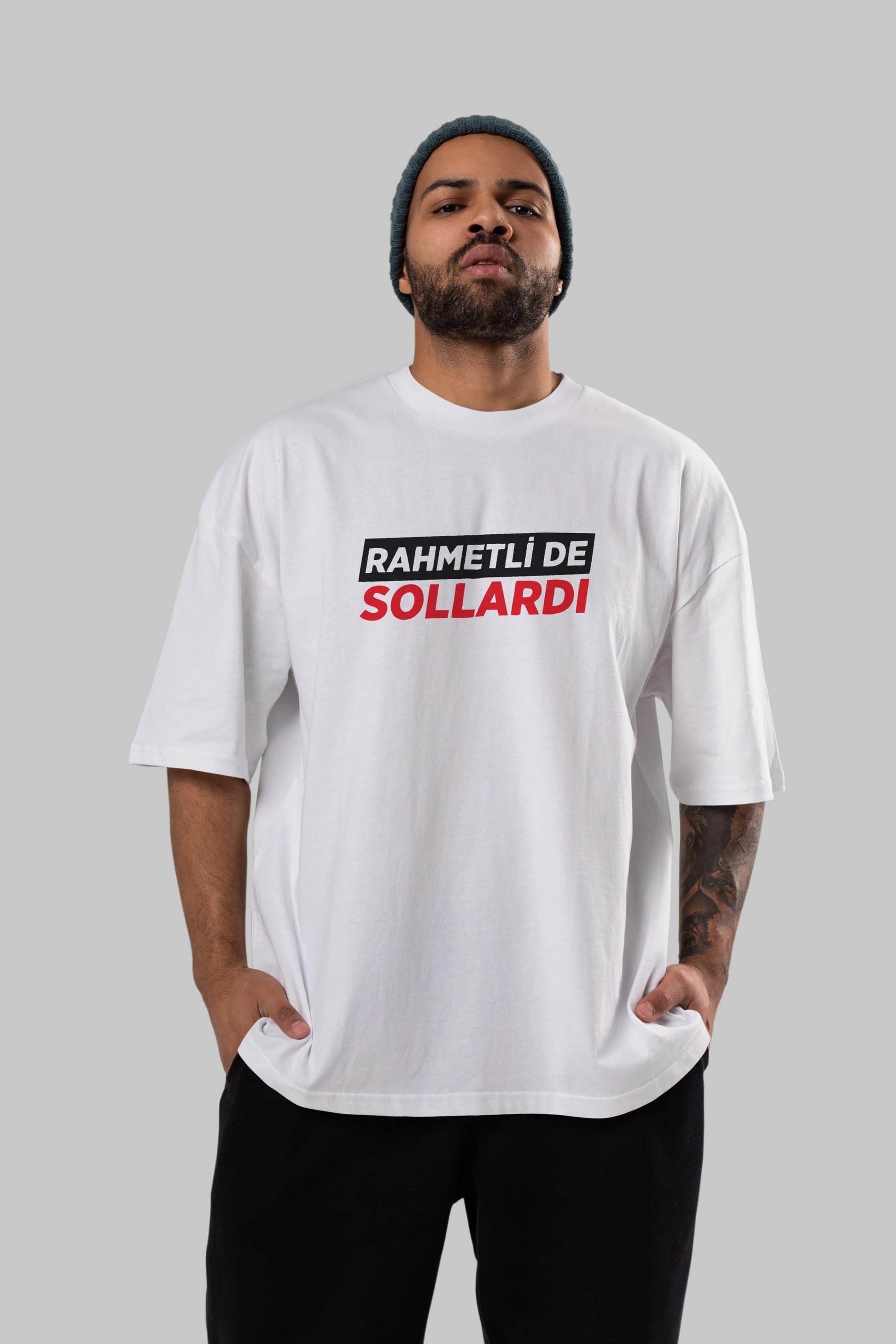 Rahmetli De Sollardı Ön Baskılı Oversize t-shirt %100 pamuk Erkek Kadın Unisex
