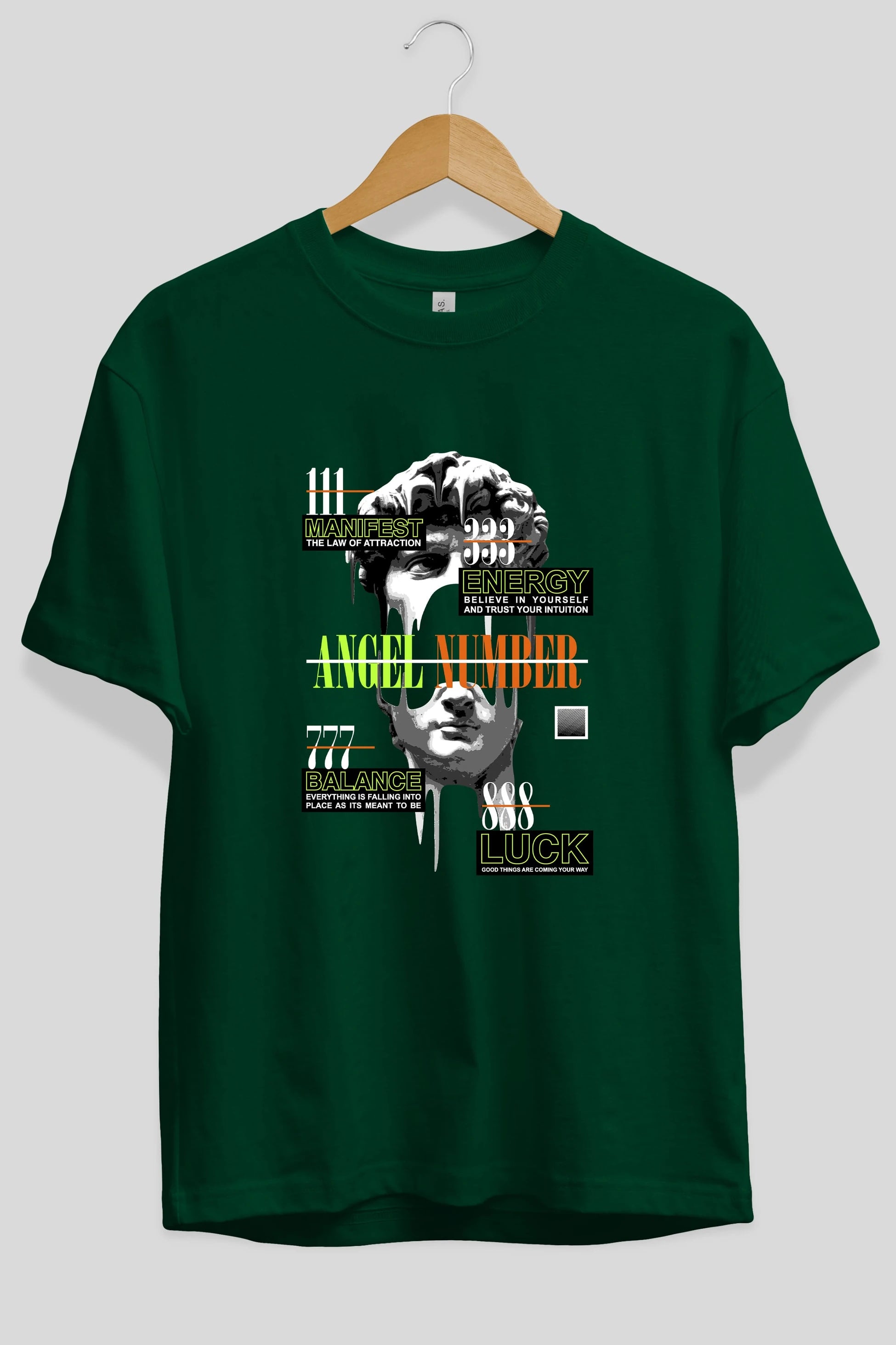 Angel Number Ön Baskılı Oversize t-shirt Erkek Kadın Unisex