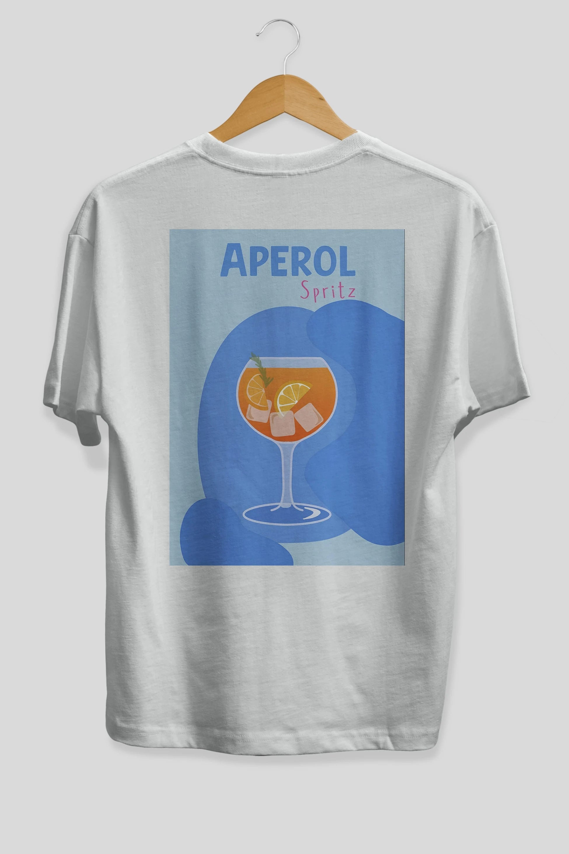 Aperol Spritz 10 Arka Baskılı Oversize t-shirt Erkek Kadın Unisex %100 Pamuk Bisiklet Yaka tişort