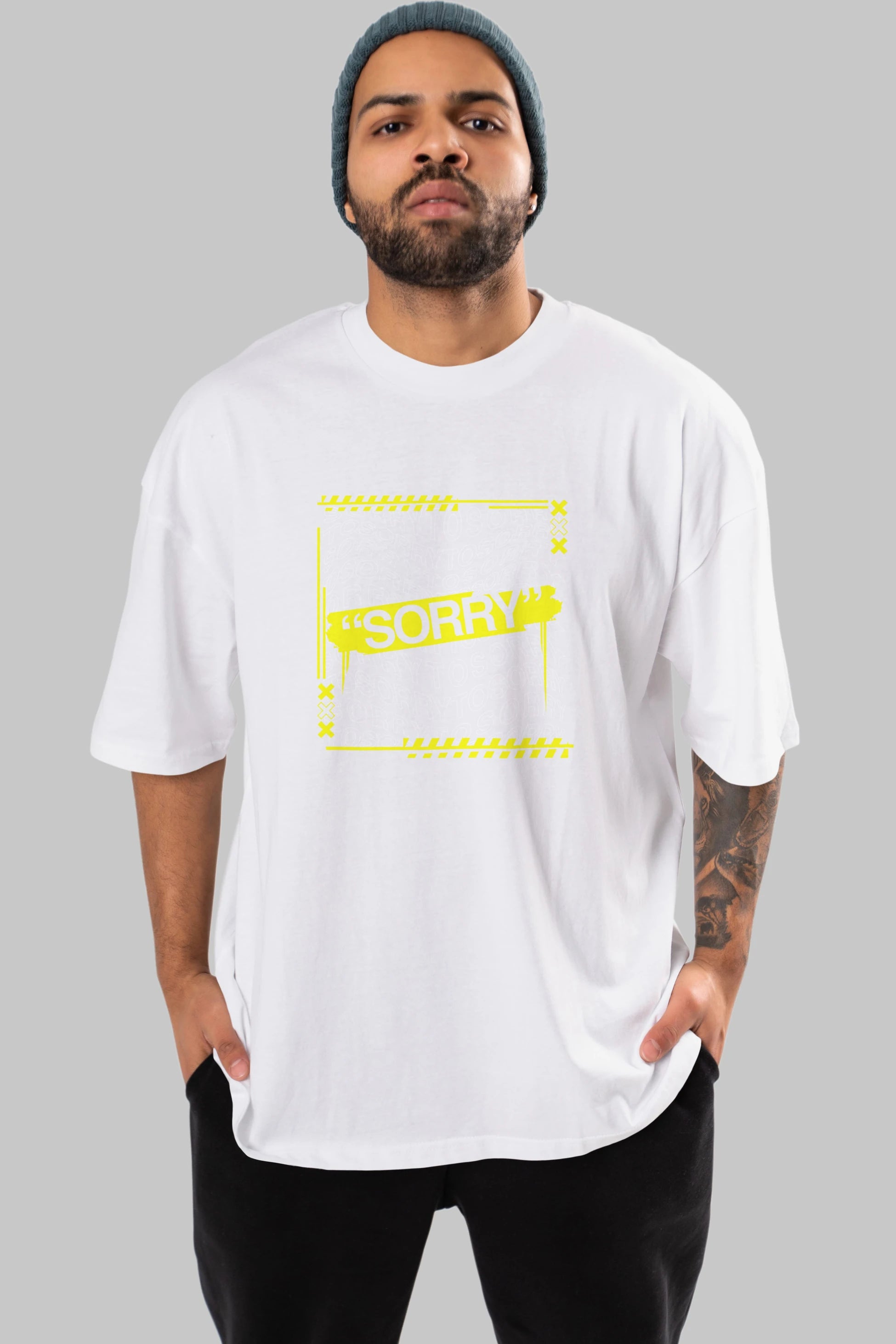 Sorry to Sorry Ön Baskılı Oversize t-shirt Erkek Kadın Unisex