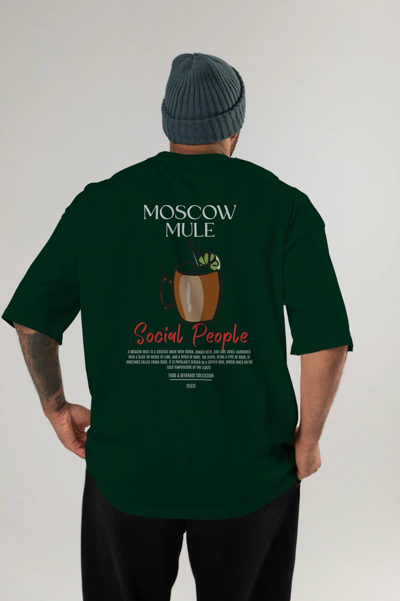 Moscow Mule Kokteyl Serisi Baskılı Oversize t-shirt Erkek Kadın Unisex %100 Pamuk Bisiklet Yaka tişort