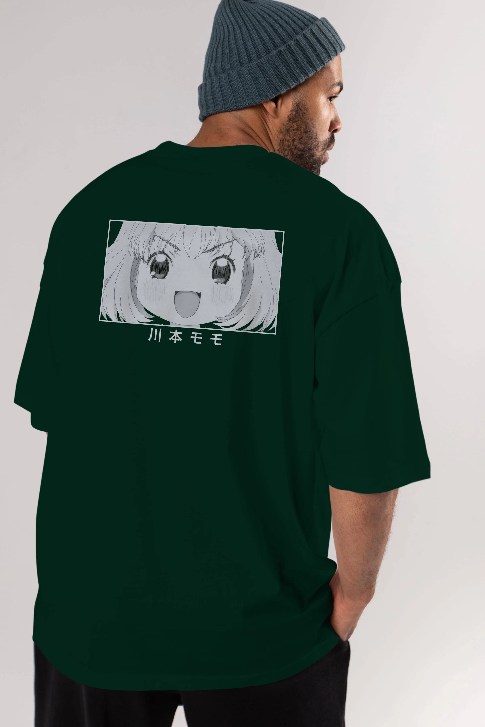 Momo Kawamoto 1 Anime Arka Baskılı Oversize t-shirt Erkek Kadın Unisex