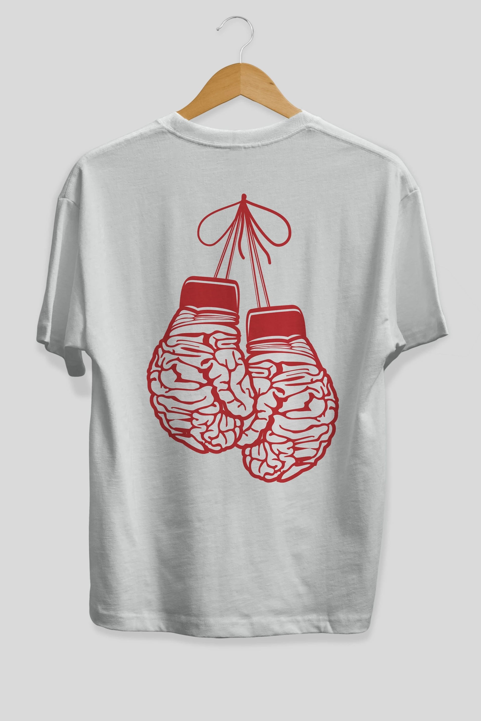 Brain Gloves Arka Baskılı Oversize t-shirt %100 pamuk Erkek Kadın Unisex