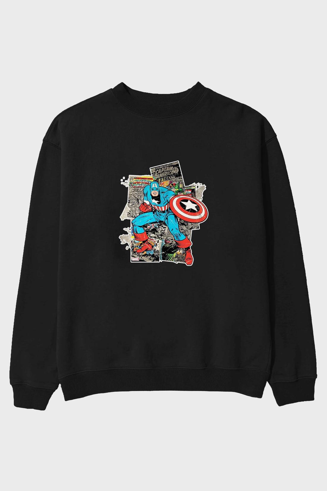 Captain America (2) Ön Baskılı Oversize Sweatshirt Erkek Kadın Unisex