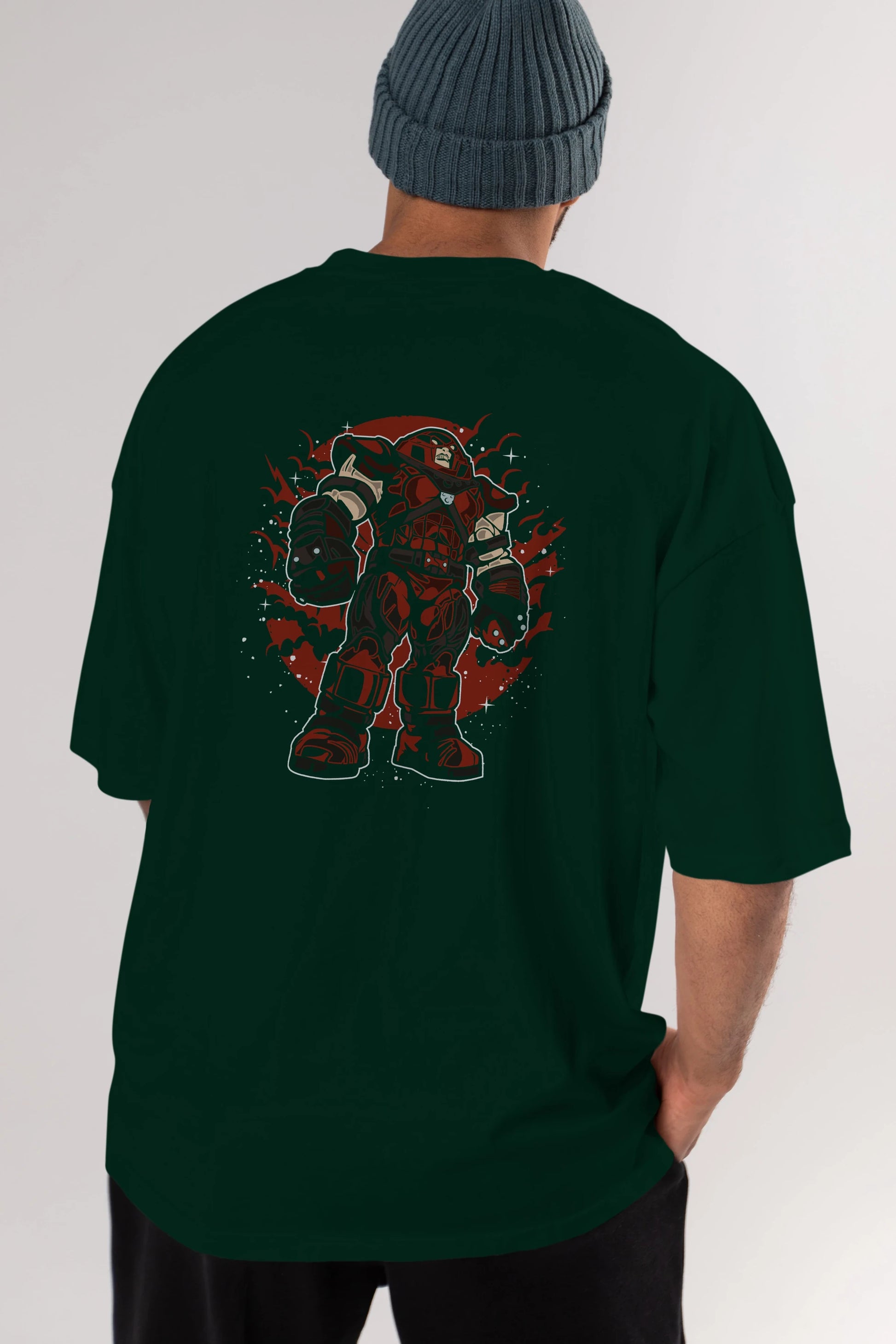 JUGERNAUT Arka Baskılı Oversize t-shirt Erkek Kadın Unisex %100 Pamuk