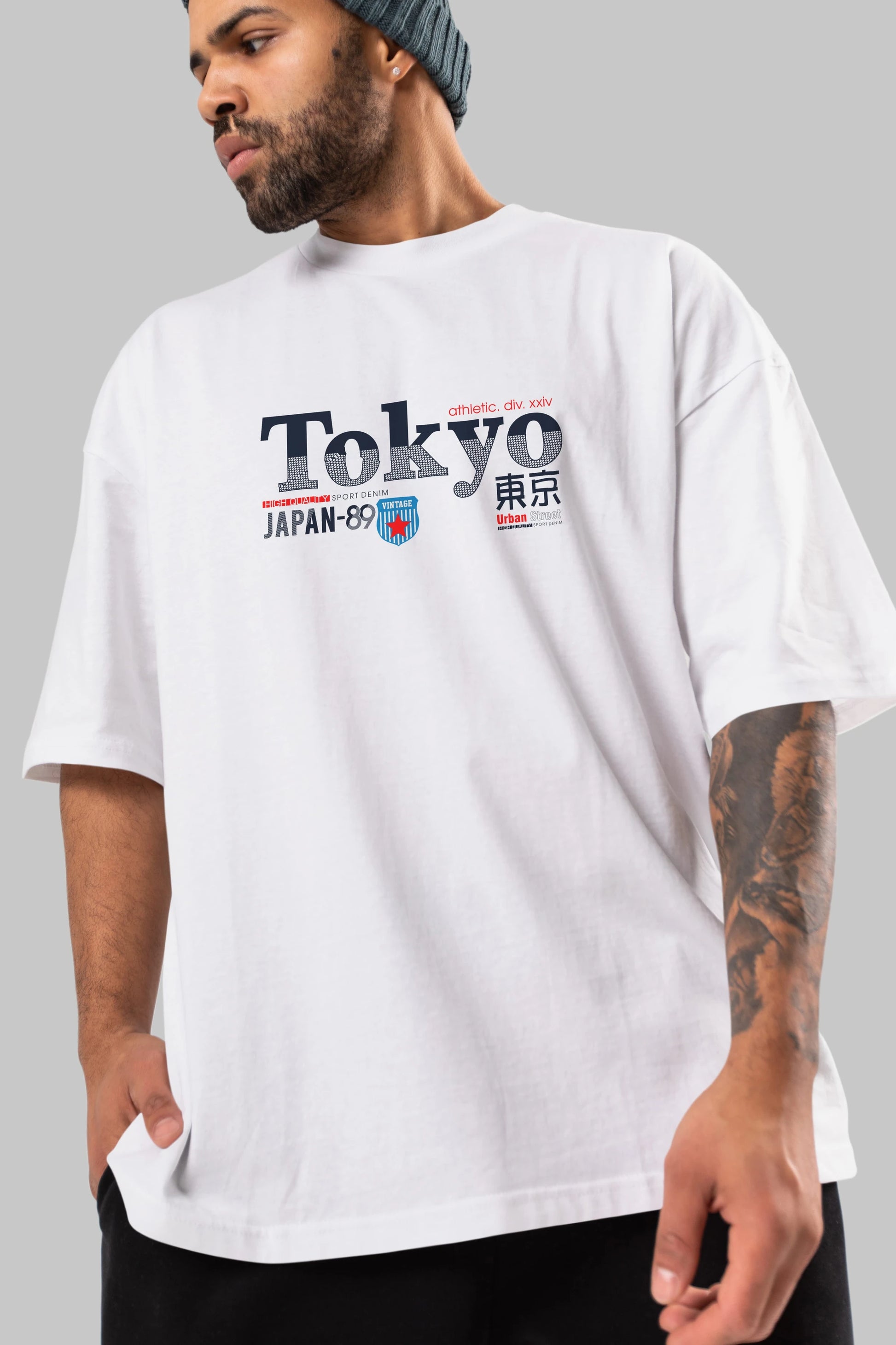 Tokyo 2 Ön Baskılı Oversize t-shirt Erkek Kadın Unisex