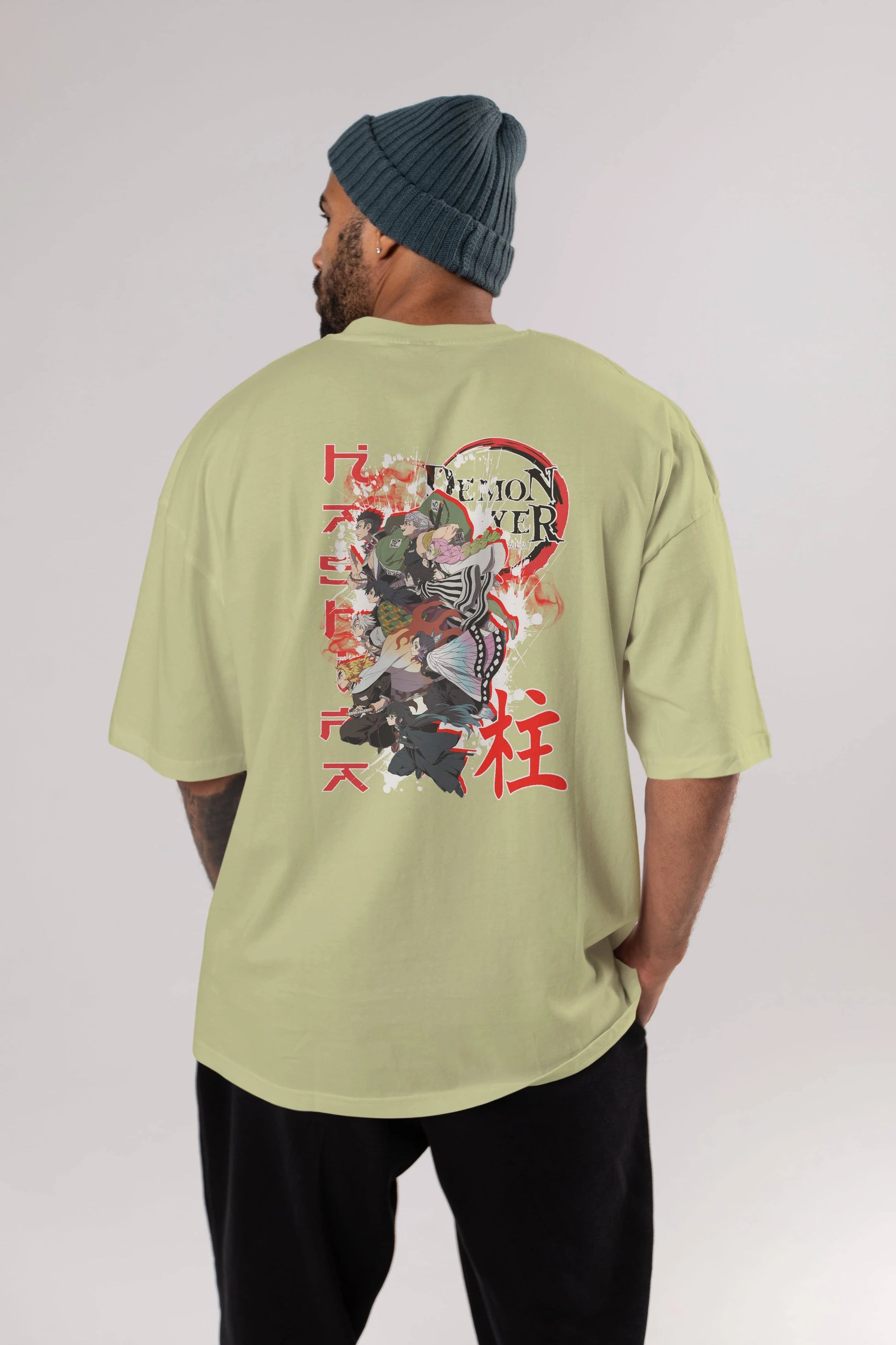 DEMON SLAYER SLAYERS Anime Arka Baskılı Oversize t-shirt Erkek Kadın Unisex