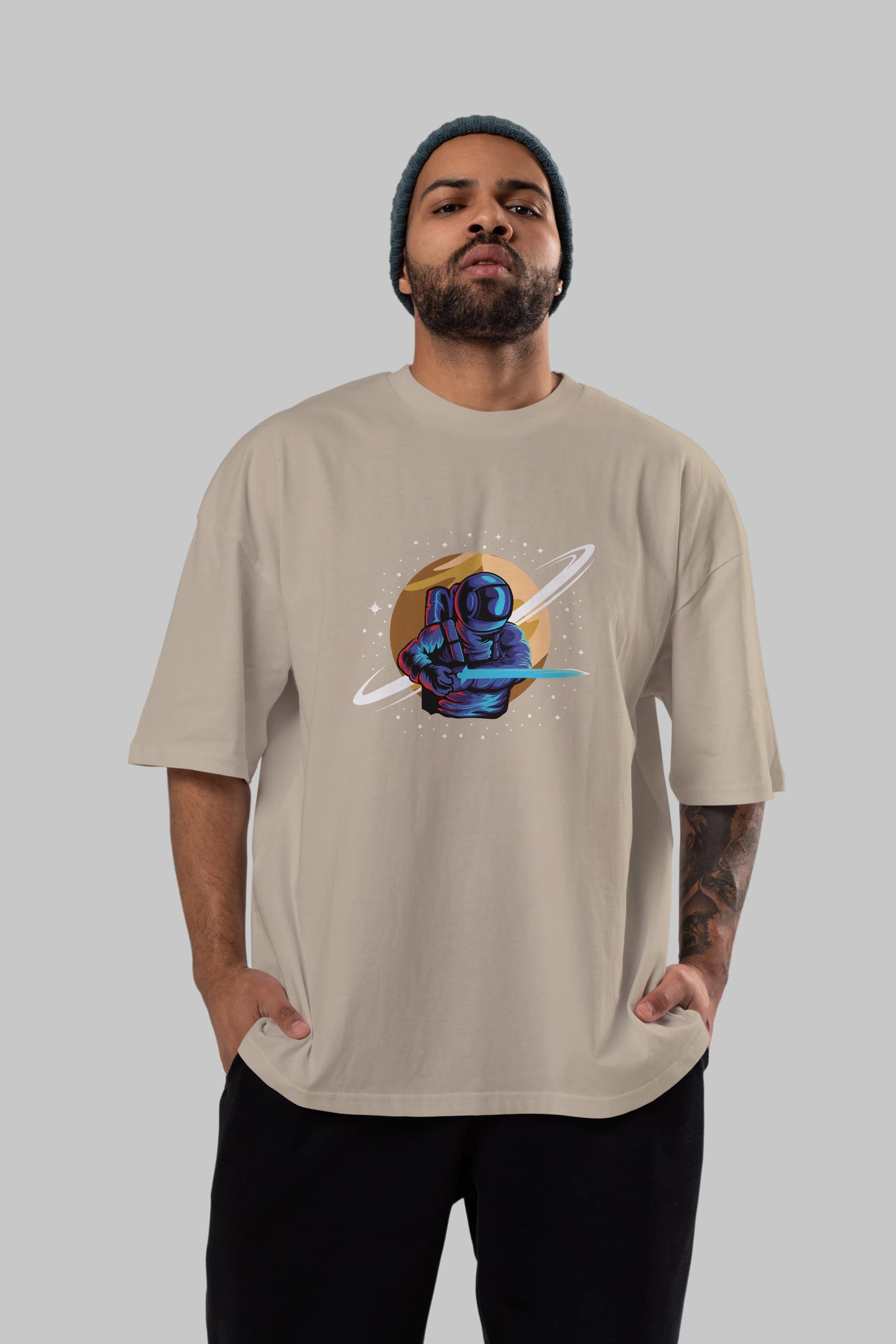 Astro Knight Ön Baskılı Oversize t-shirt Erkek Kadın Unisex