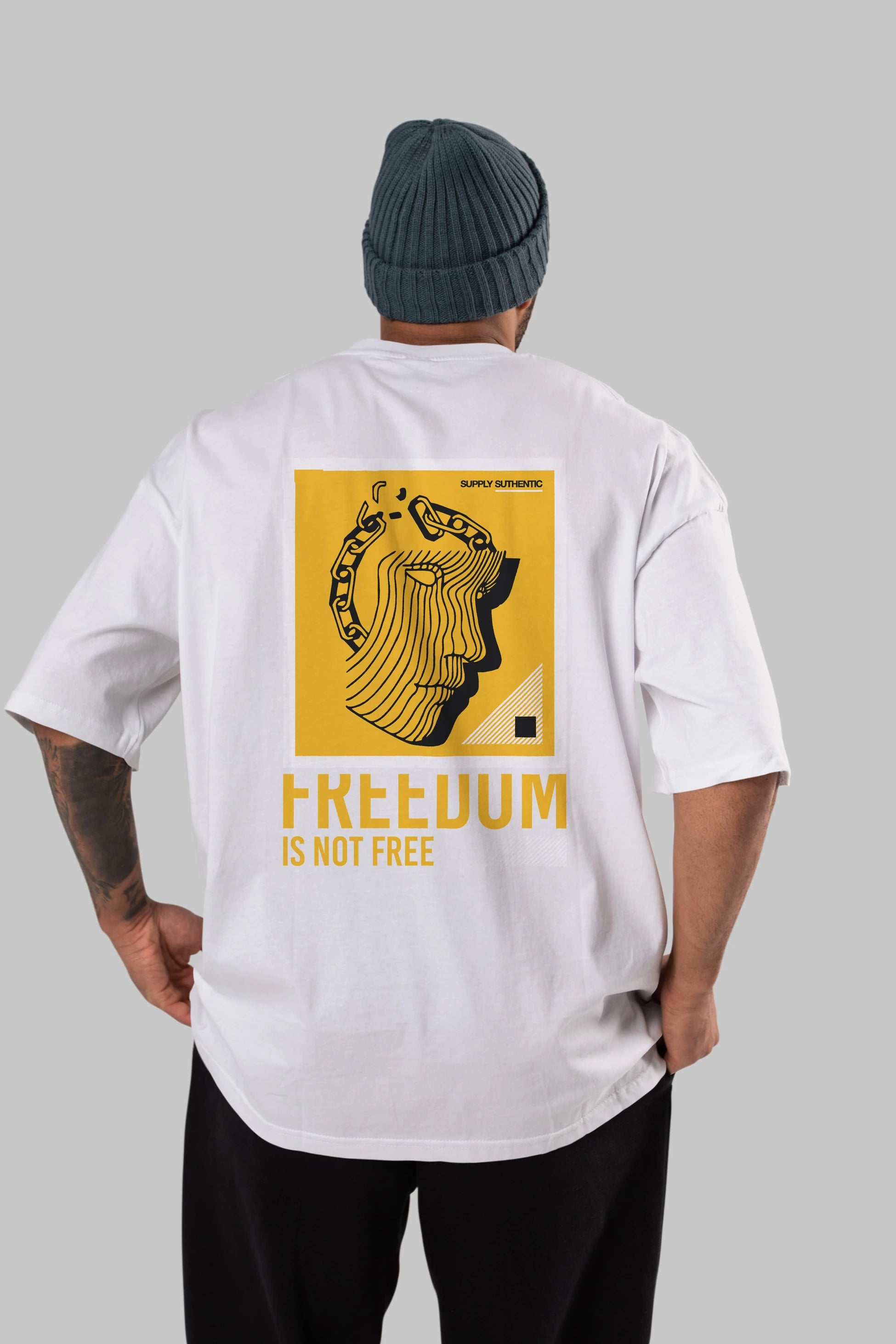 Freedom is Not Free Arka Baskılı Oversize t-shirt Erkek Kadın Unisex