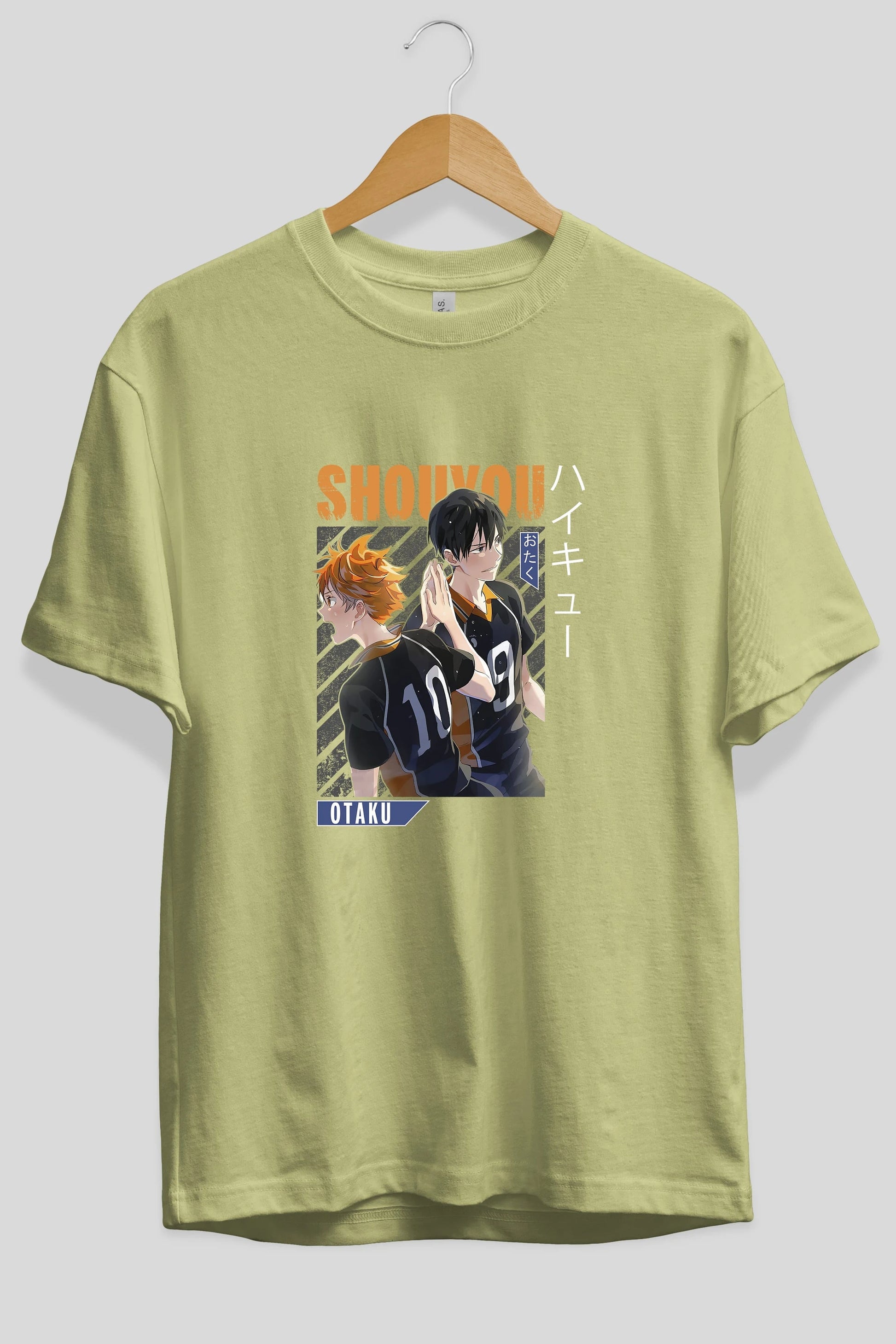 Shouyou Hinata 12 Anime Ön Baskılı Oversize t-shirt %100 pamuk Erkek Kadın Unisex