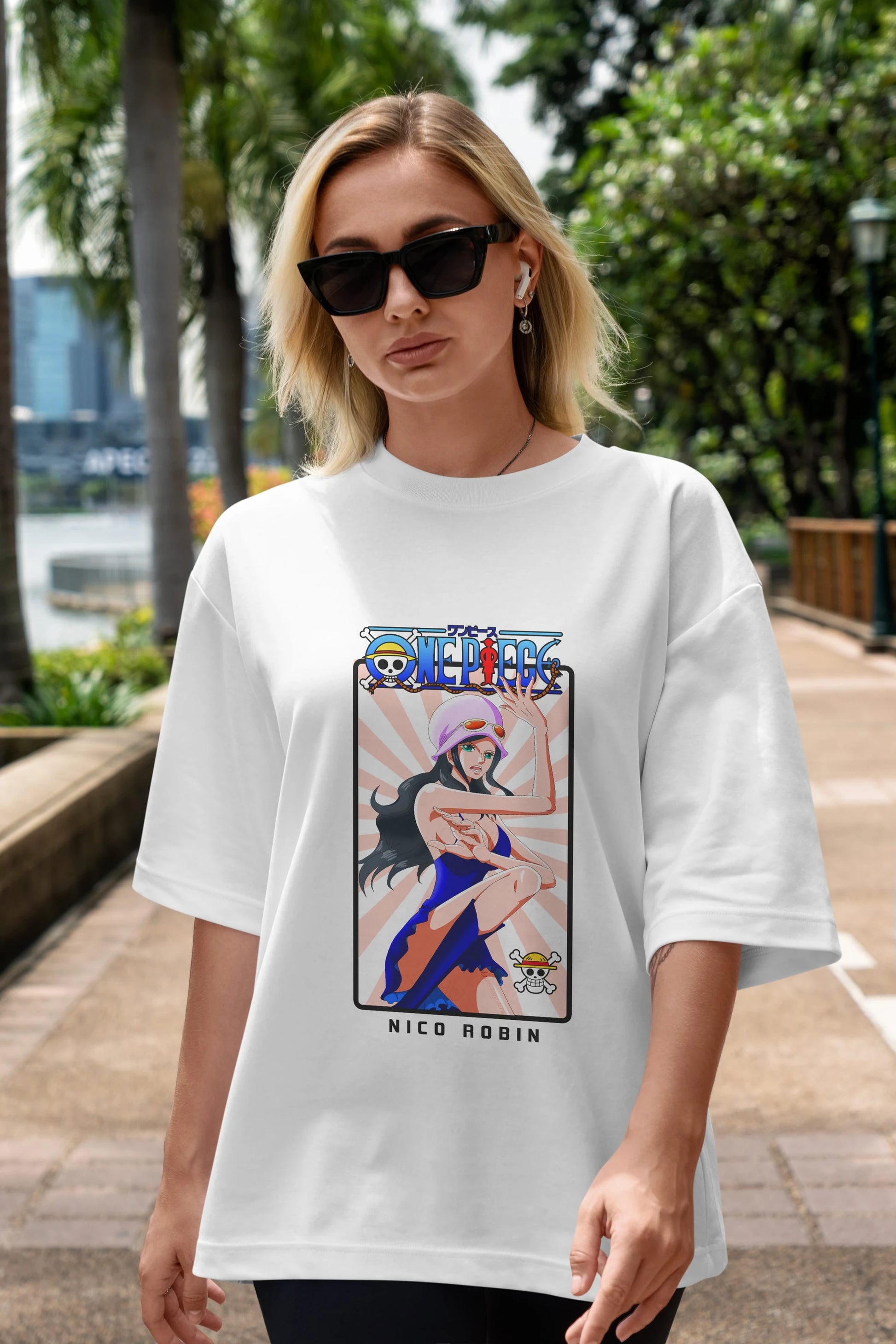 Nico Robin Anime Ön Baskılı Oversize t-shirt Erkek Kadın Unisex