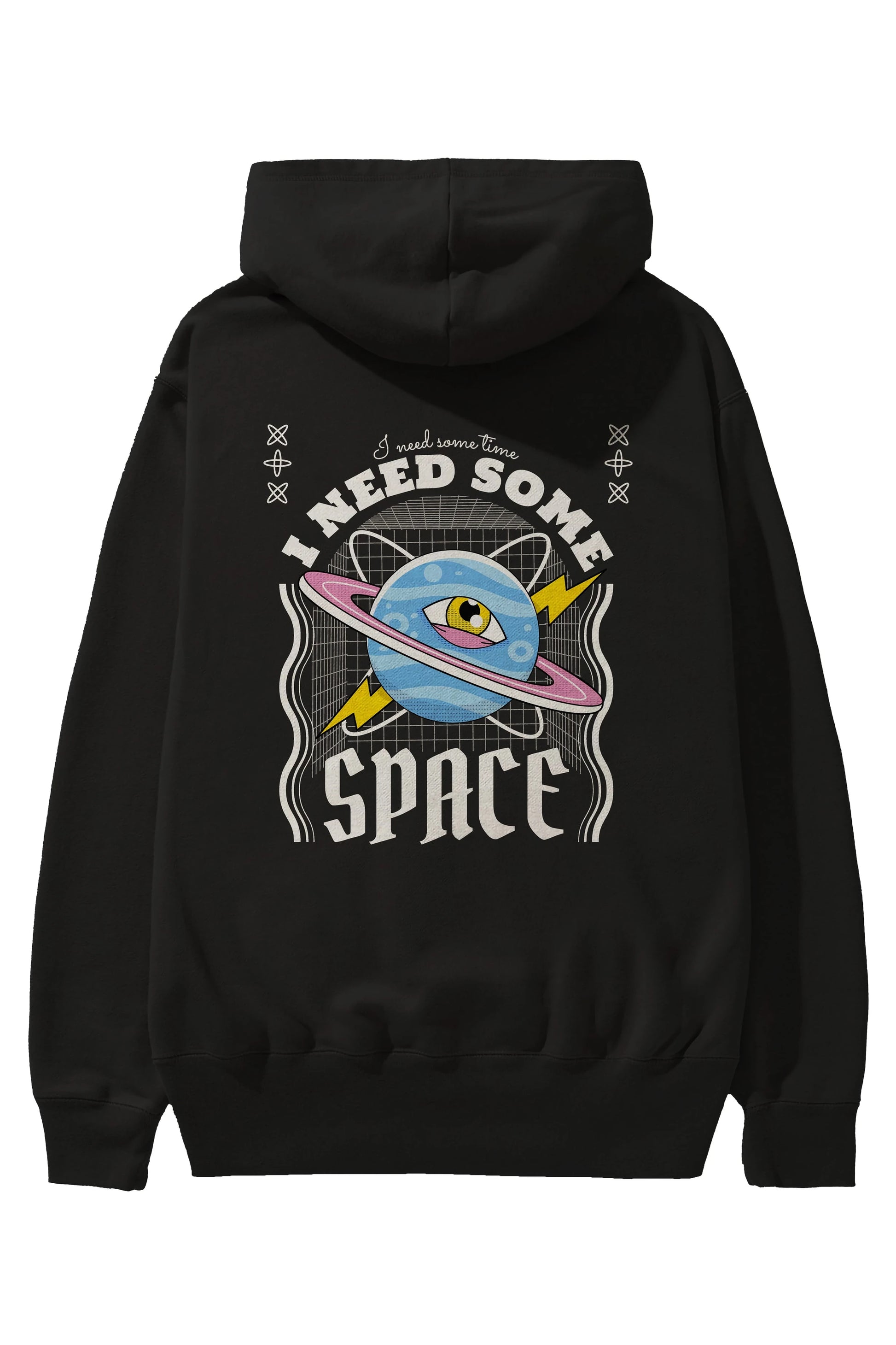 I Need Some Space Arka Baskılı Hoodie Oversize Kapüşonlu Sweatshirt Erkek Kadın Unisex
