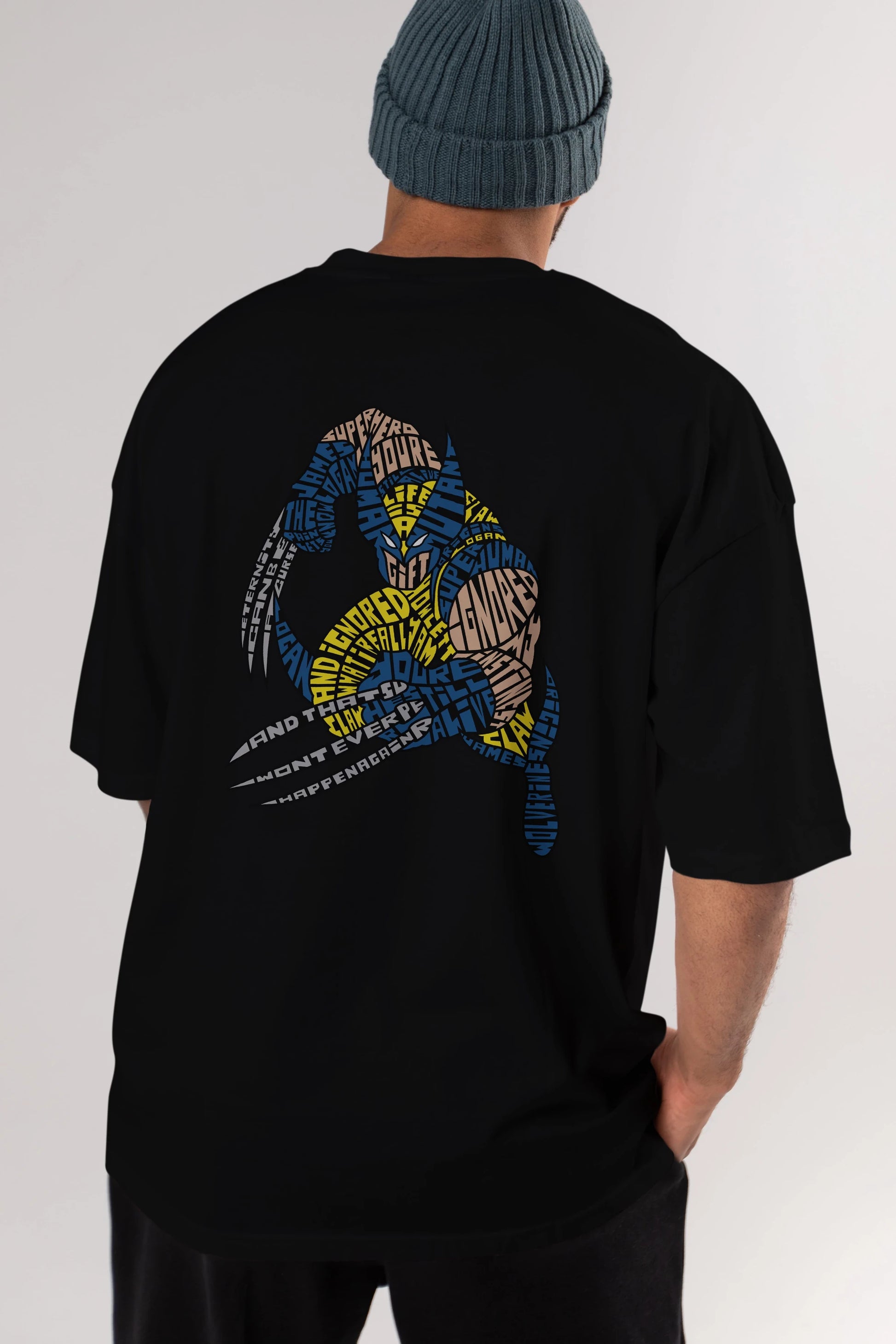 Logan Arka Baskılı Oversize t-shirt %100 pamuk Erkek Kadın Unisex