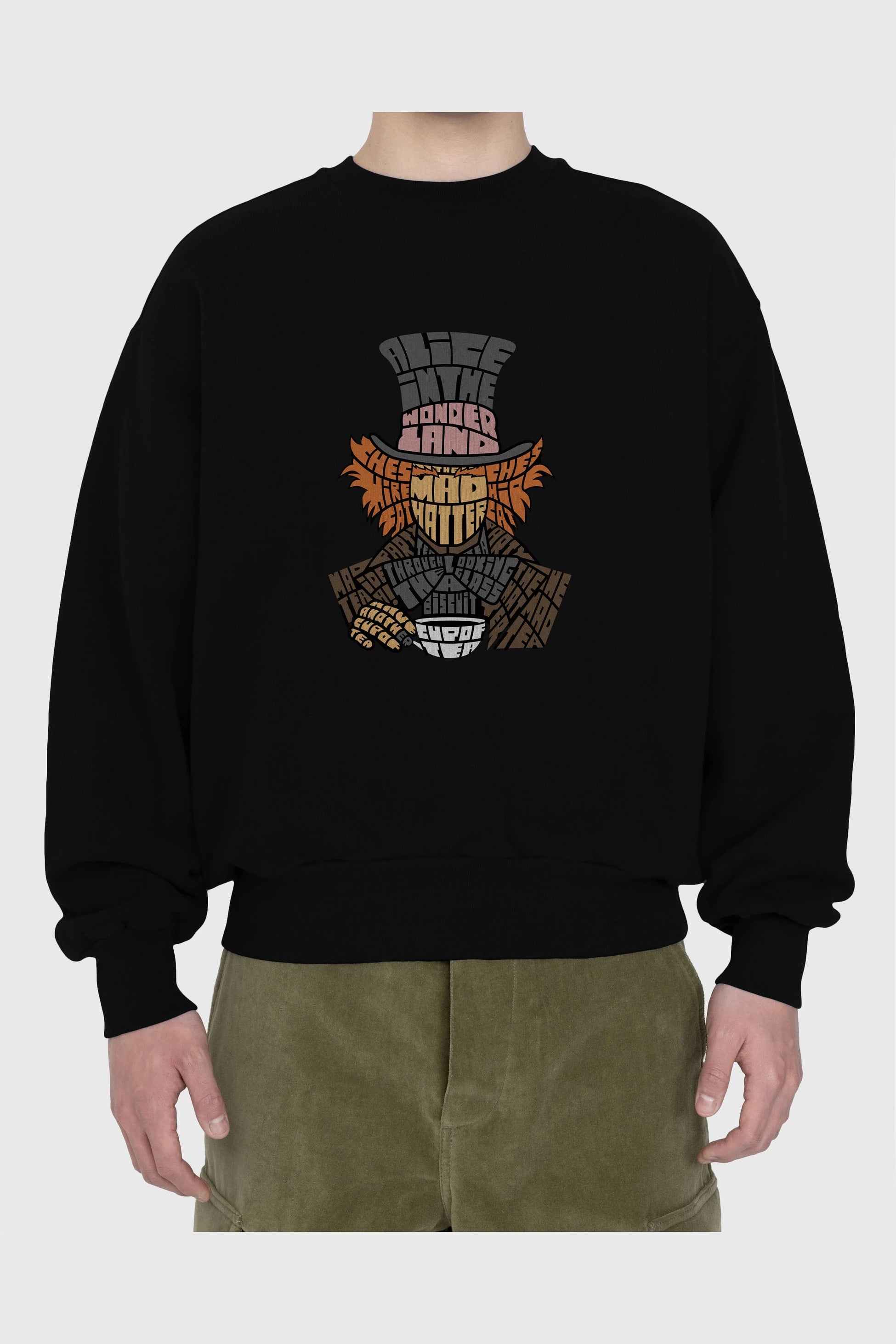 Madhatter Ön Baskılı Oversize Sweatshirt Erkek Kadın Unisex