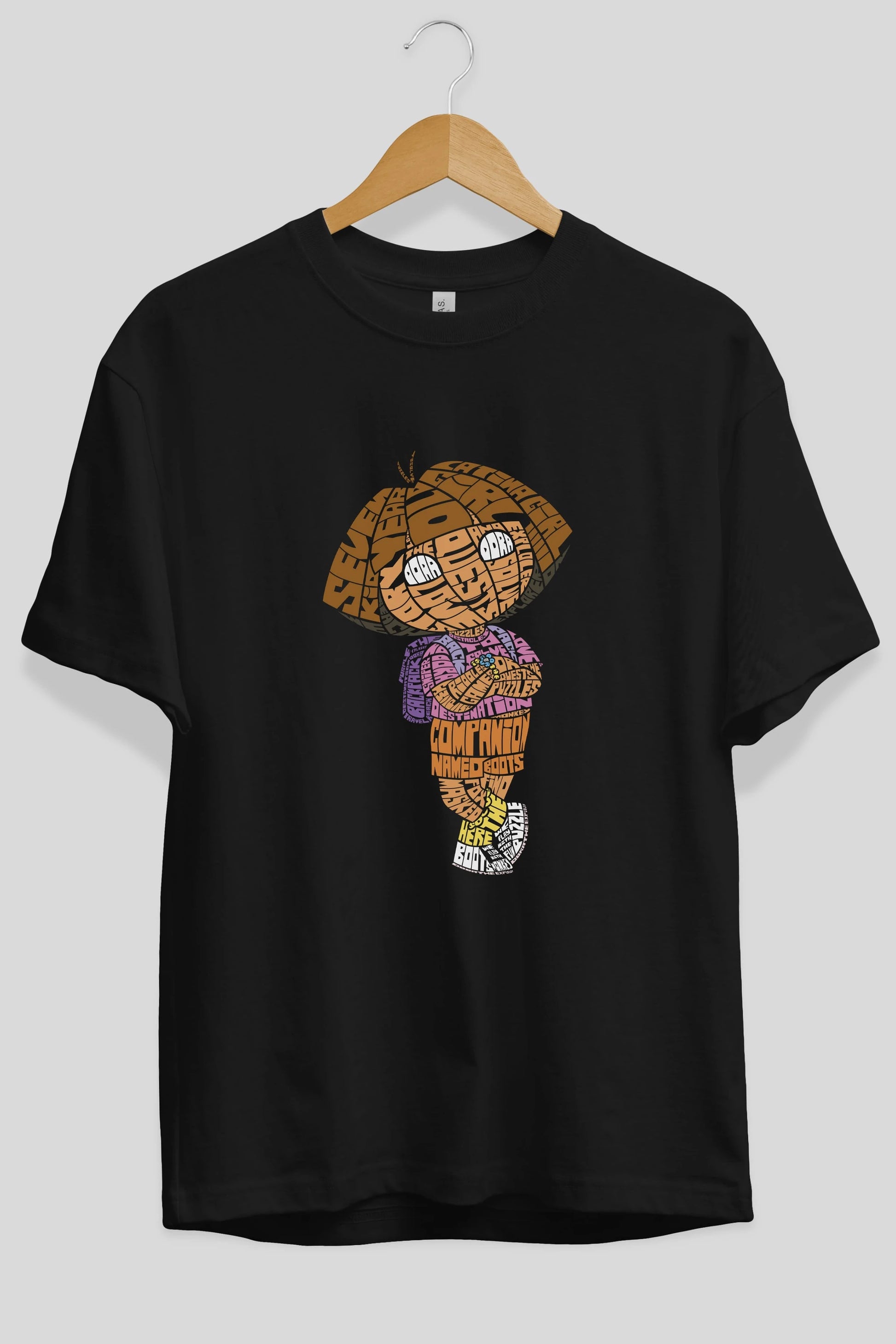 Dora Ön Baskılı Oversize t-shirt %100 pamuk Erkek Kadın Unisex