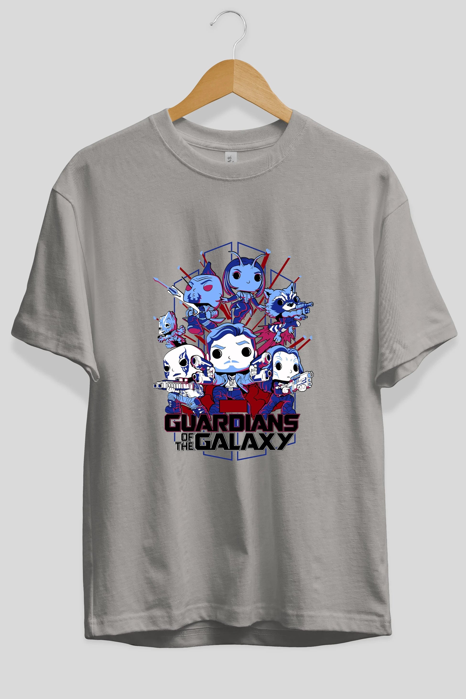 Guardians of the Galaxy Ön Baskılı Oversize t-shirt Erkek Kadın Unisex %100 Pamuk Bisiklet Yaka tişort