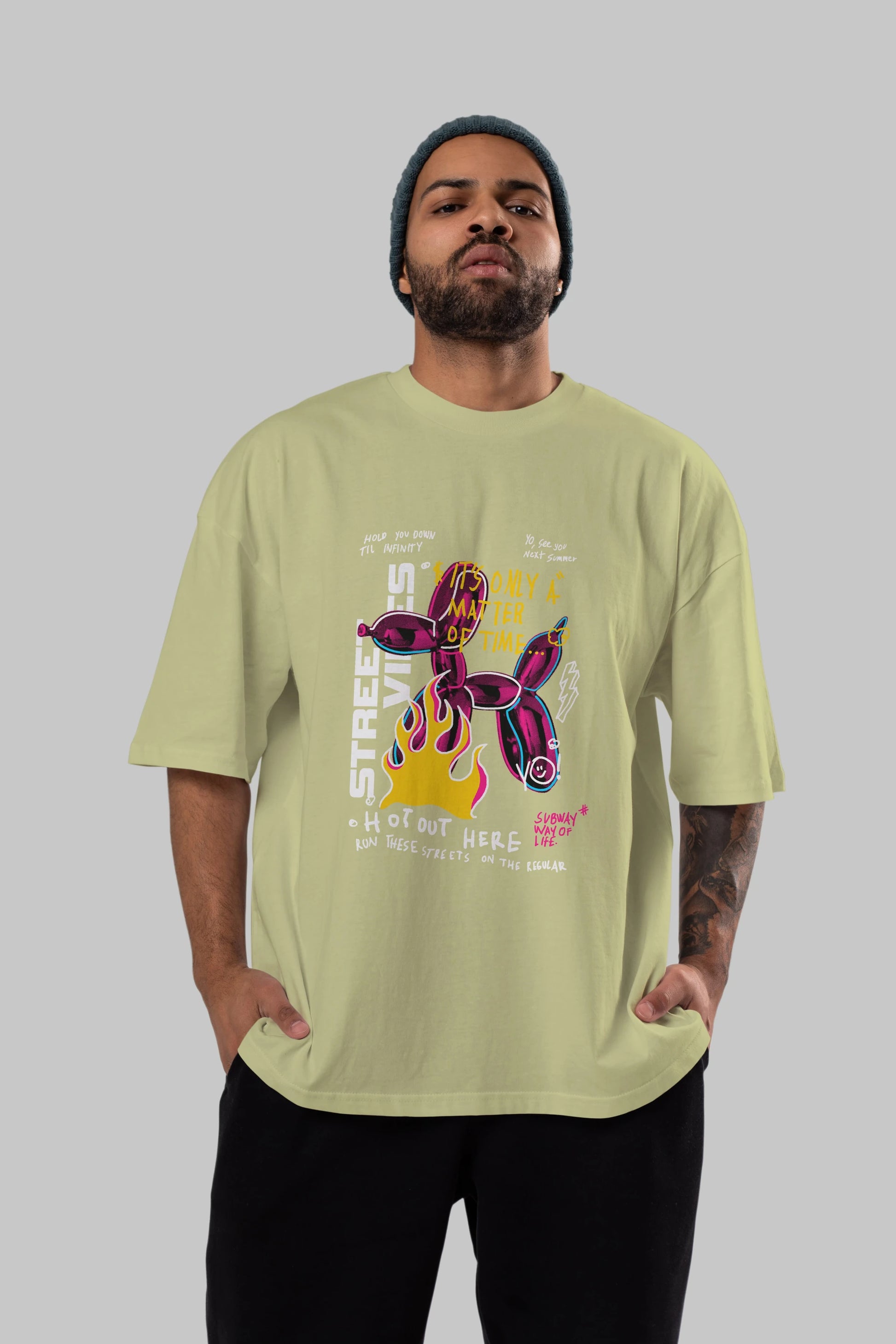 Street Vibes Ön Baskılı Oversize t-shirt Erkek Kadın Unisex