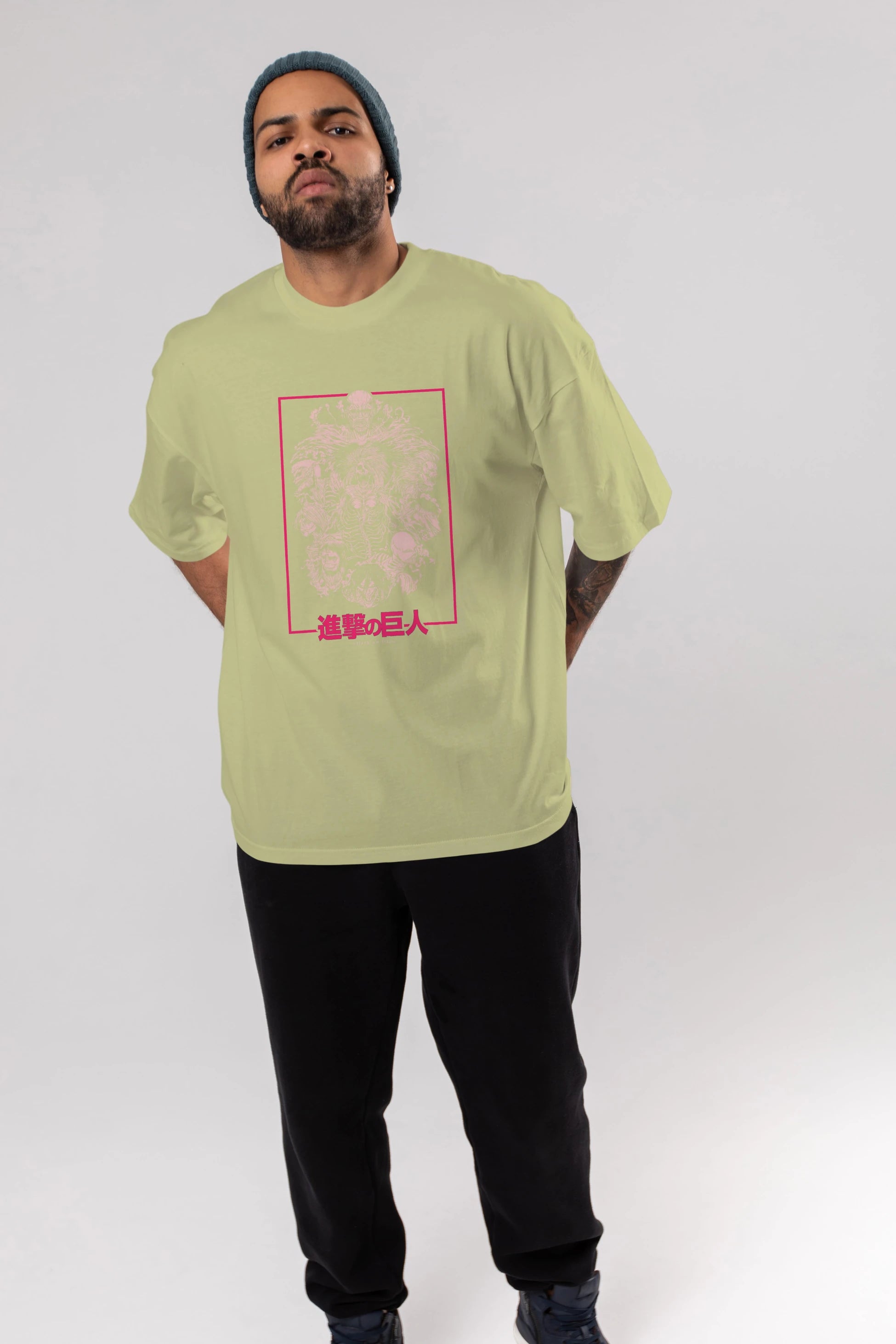 ATTACK ON TITANS Anime Ön Baskılı Oversize t-shirt %100 pamuk Erkek Kadın Unisex
