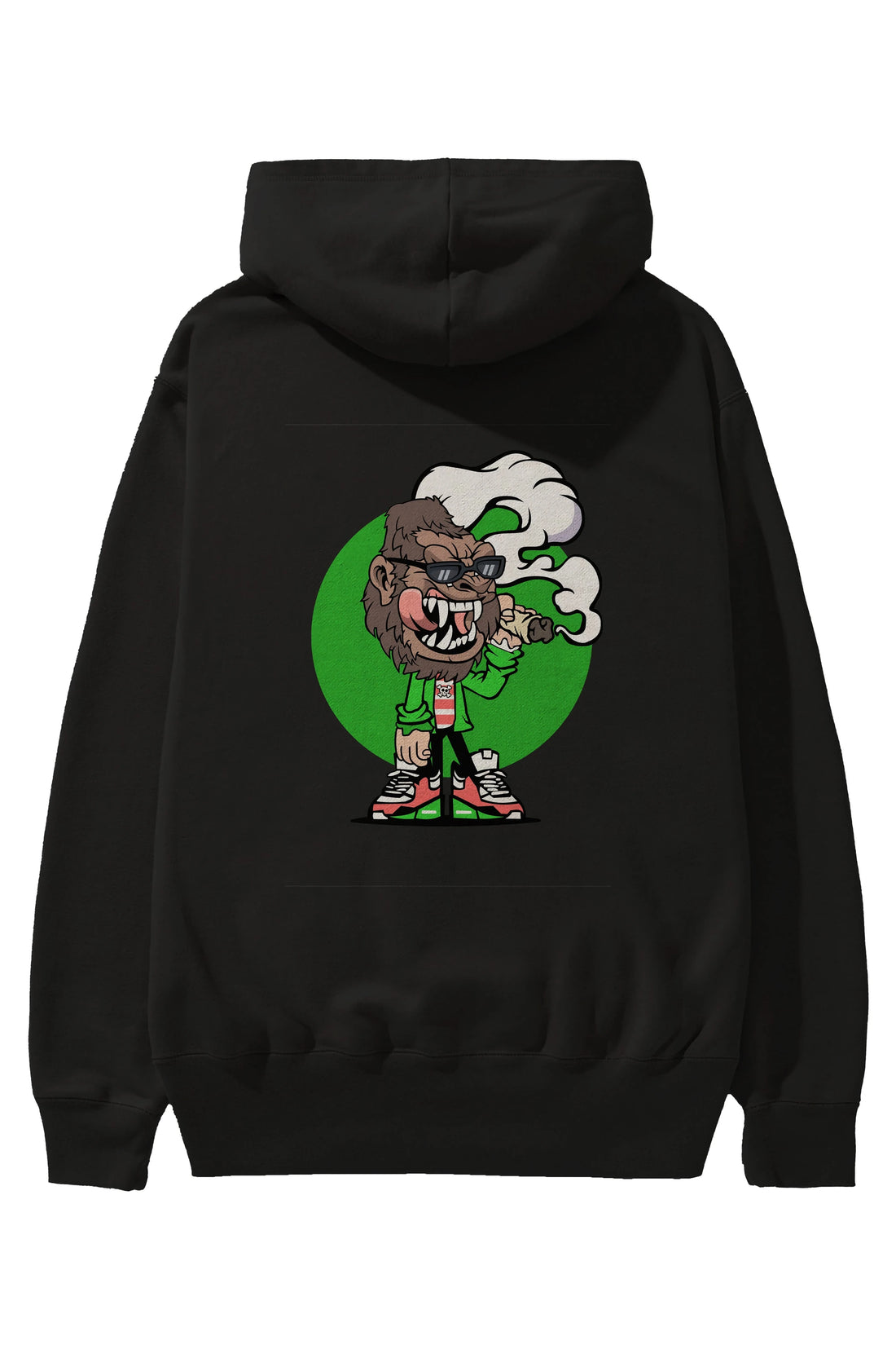 Gorilla Smoker Arka Baskılı Hoodie Oversize Kapüşonlu Sweatshirt Erkek Kadın Unisex