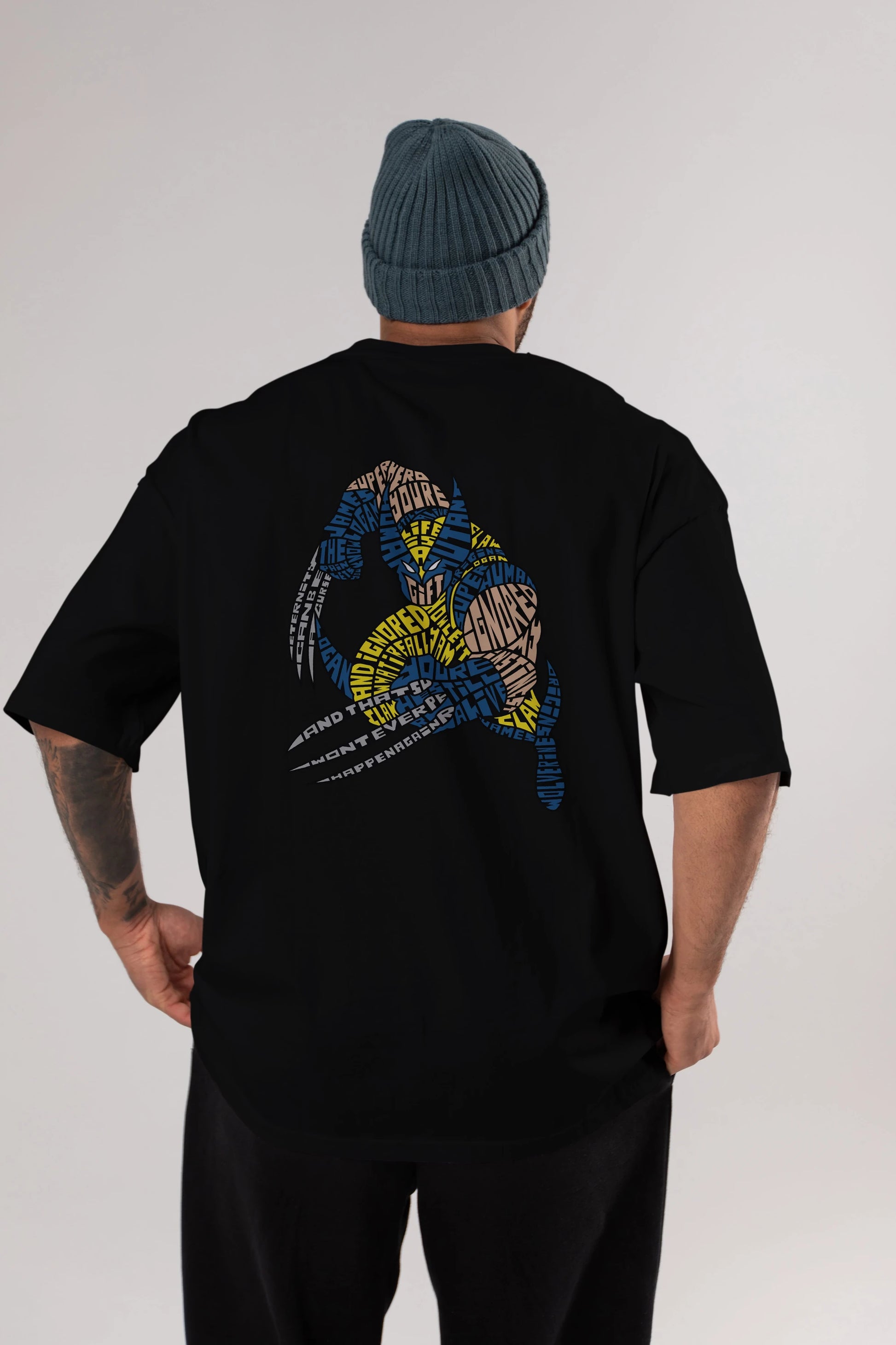 Logan Arka Baskılı Oversize t-shirt %100 pamuk Erkek Kadın Unisex