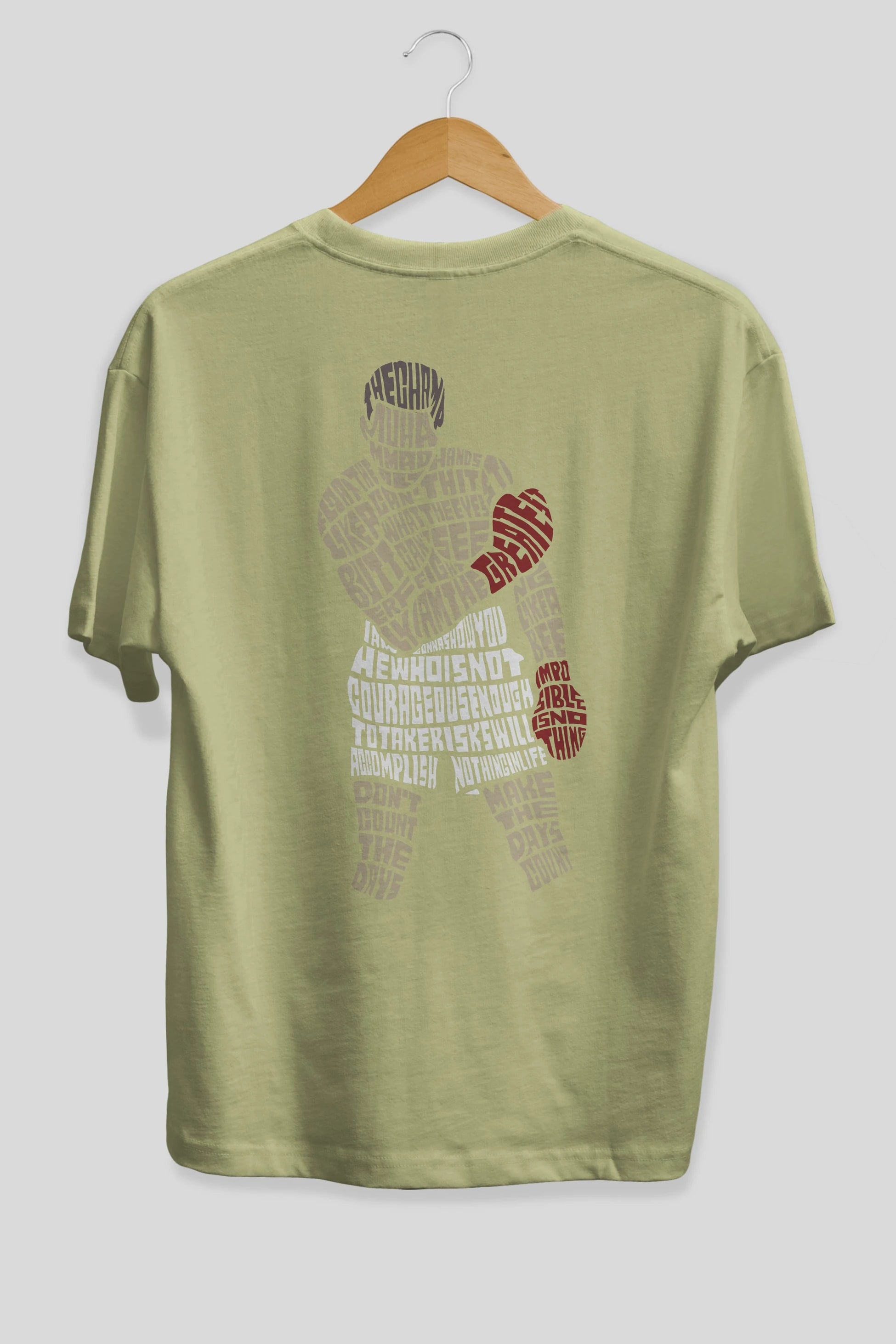 The Champ Muhammad Ali Arka Baskılı Oversize t-shirt %100 pamuk Erkek Kadın Unisex