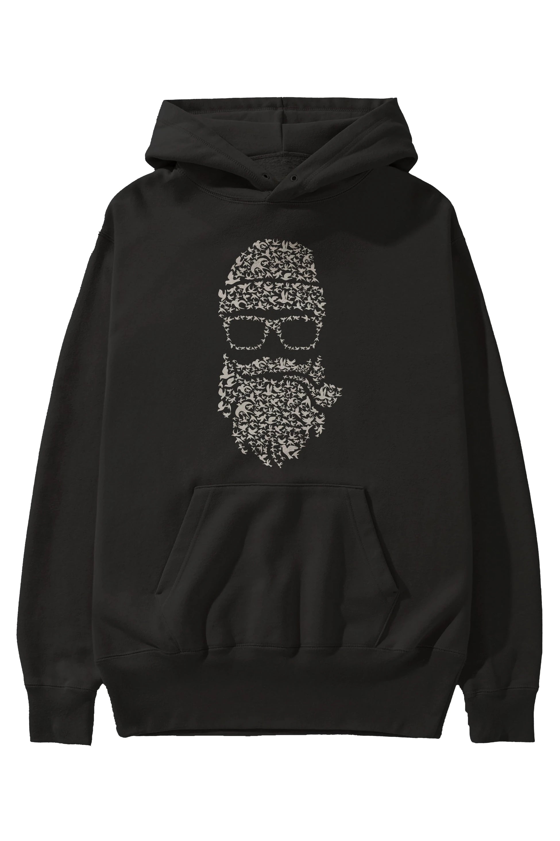 Birds Beard Ön Baskılı Hoodie Oversize Kapüşonlu Sweatshirt Erkek Kadın Unisex