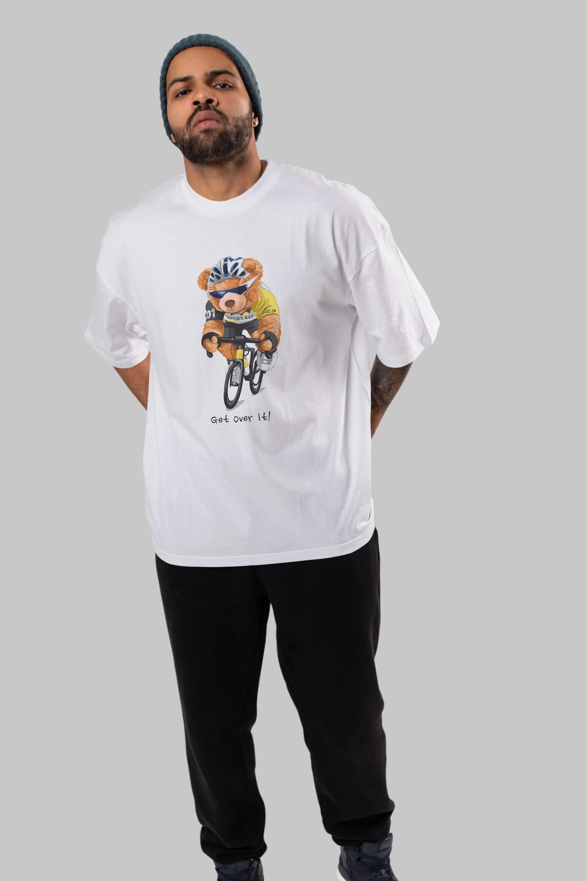 Teddy Bear Sport Boy Ön Baskılı Oversize t-shirt Erkek Kadın Unisex %100 Pamuk