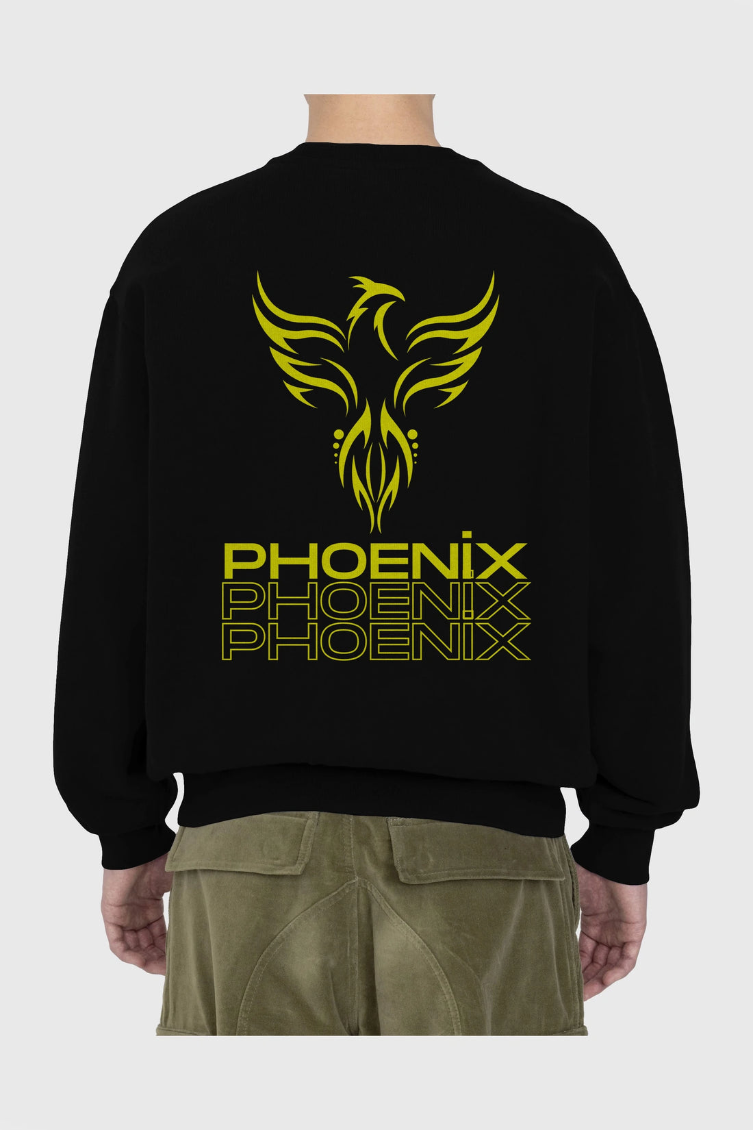 Phoenix Yazılı Arka Baskılı Oversize Sweatshirt Erkek Kadın Unisex