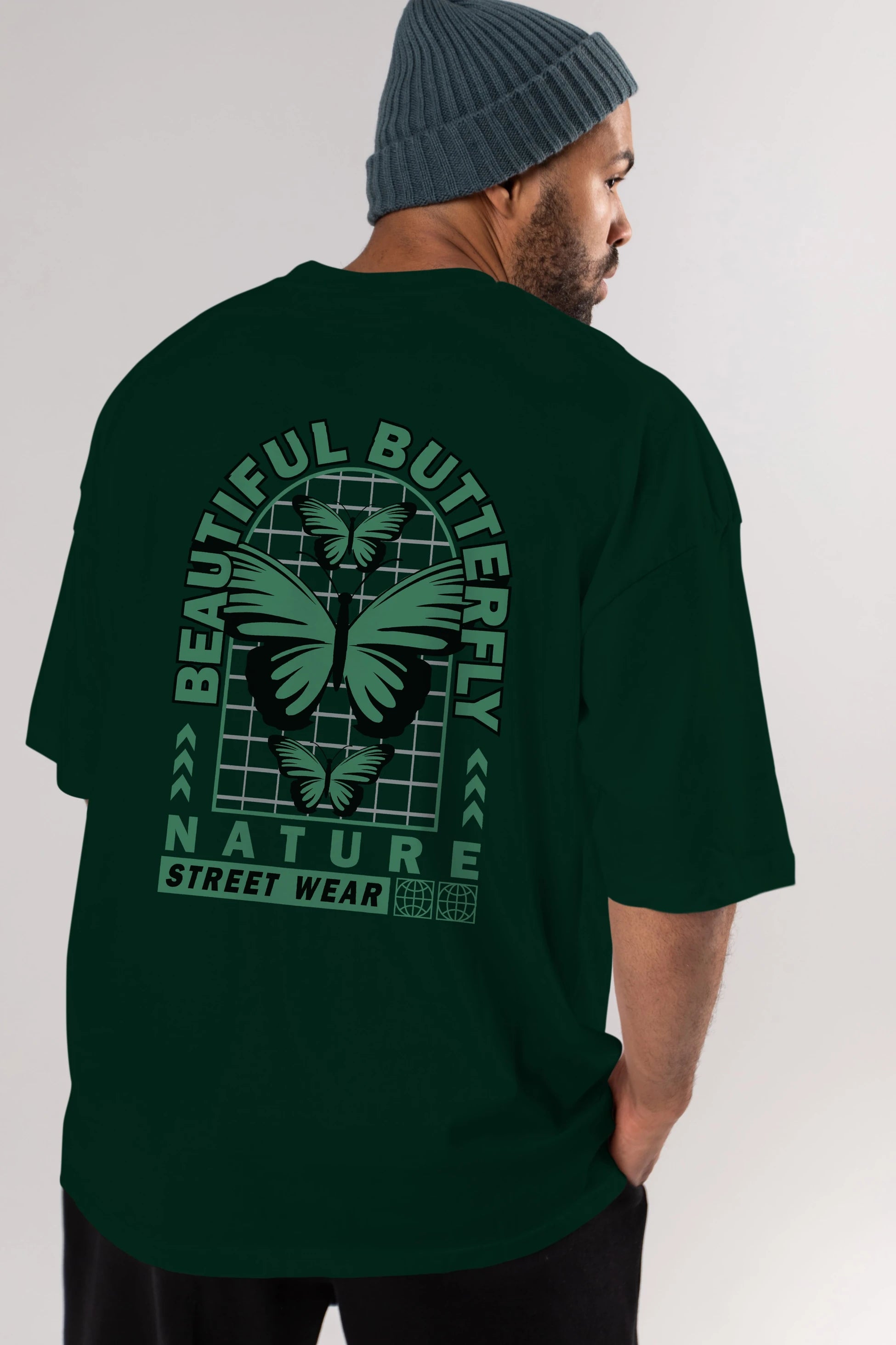 Beautiful Butterfly Arka Baskılı Oversize t-shirt Erkek Kadın Unisex
