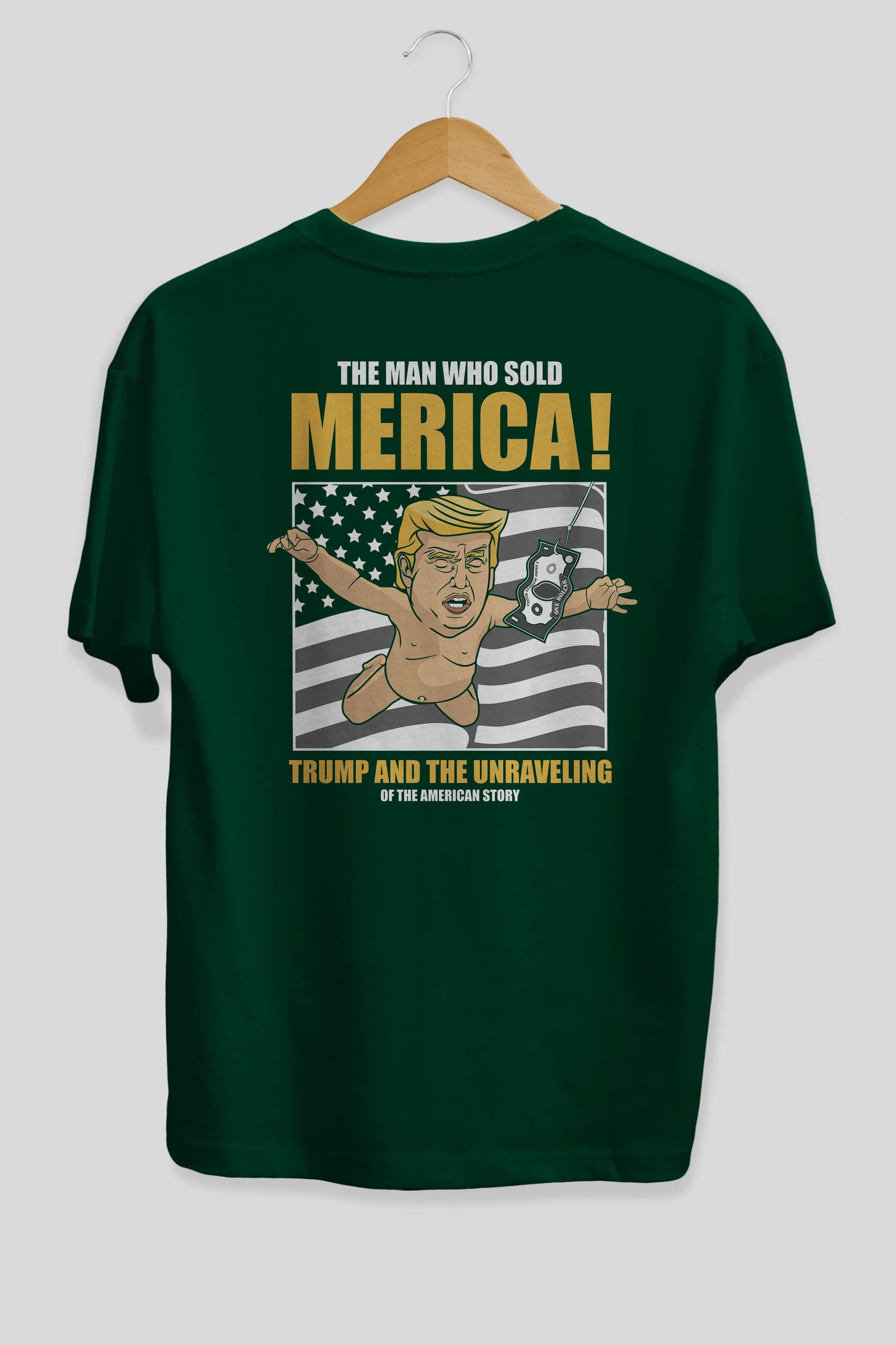 Trump Nirvana Arka Baskılı Oversize t-shirt Erkek Kadın Unisex %100 Pamuk tişort