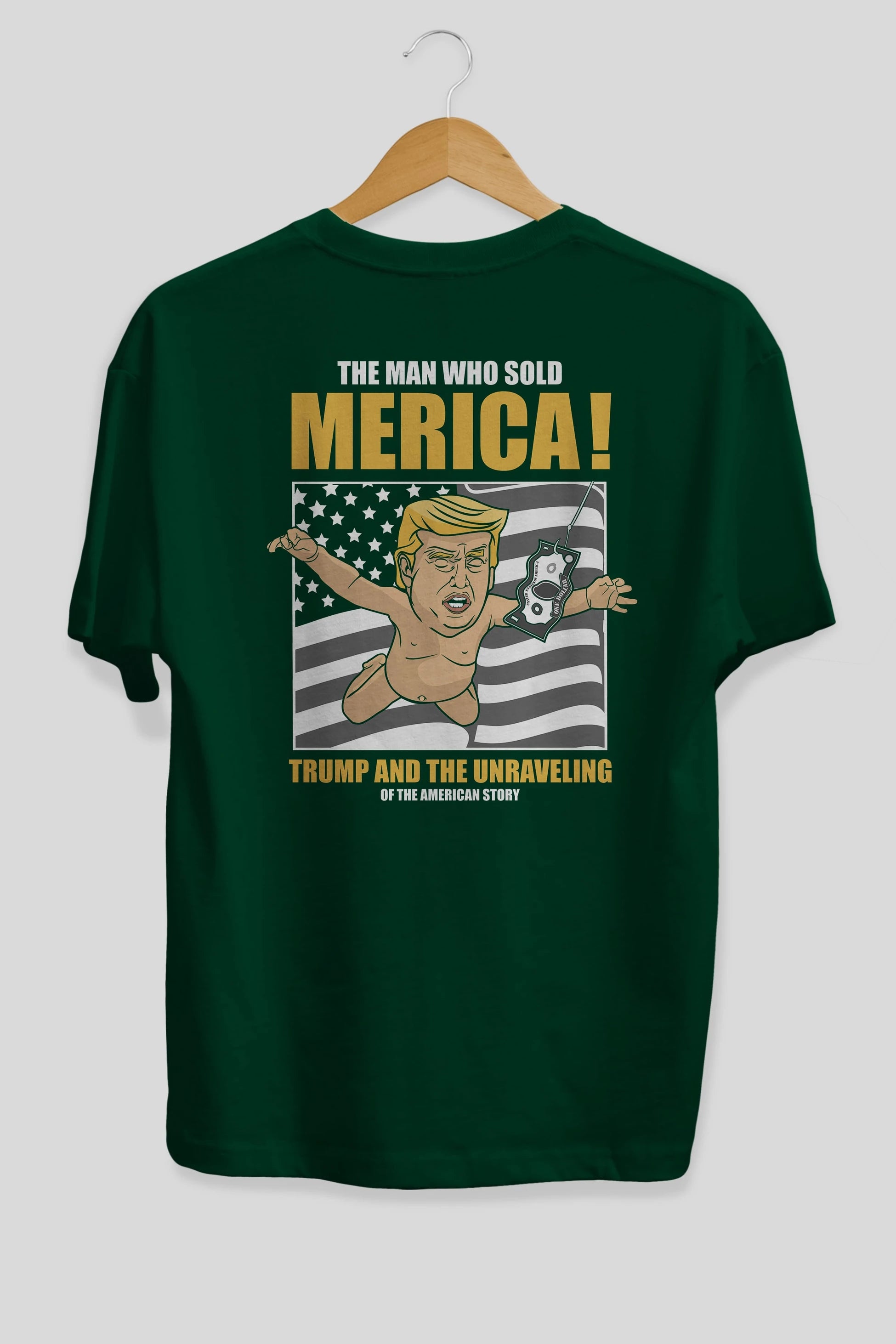 Trump Nirvana Arka Baskılı Oversize t-shirt Erkek Kadın Unisex %100 Pamuk tişort