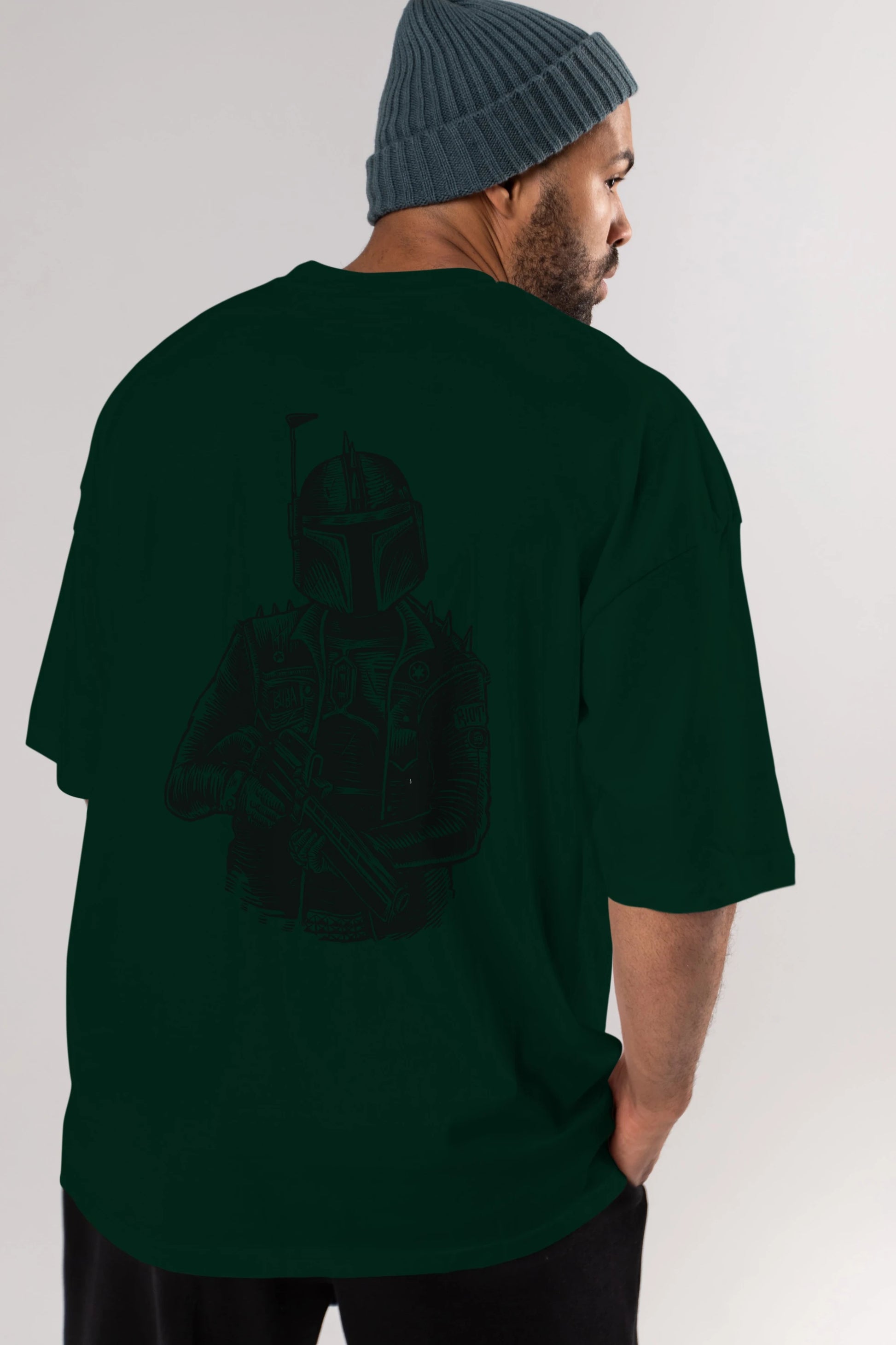 Boba Punk Arka Baskılı Oversize t-shirt Erkek Kadın Unisex %100 Pamuk