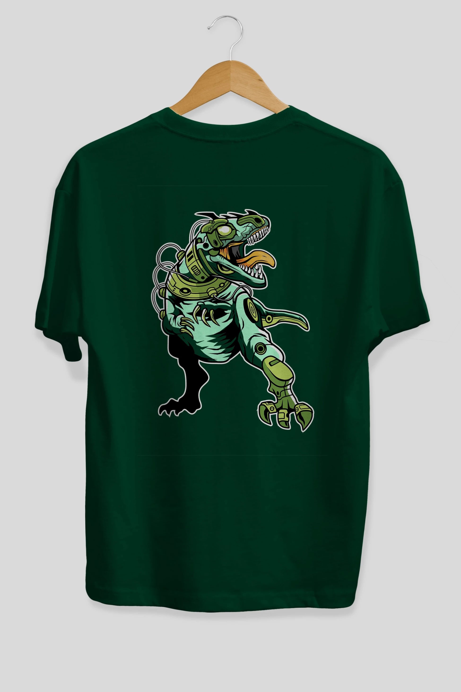 Trex Robot Arka Baskılı Oversize t-shirt Erkek Kadın Unisex %100 Pamuk tişort