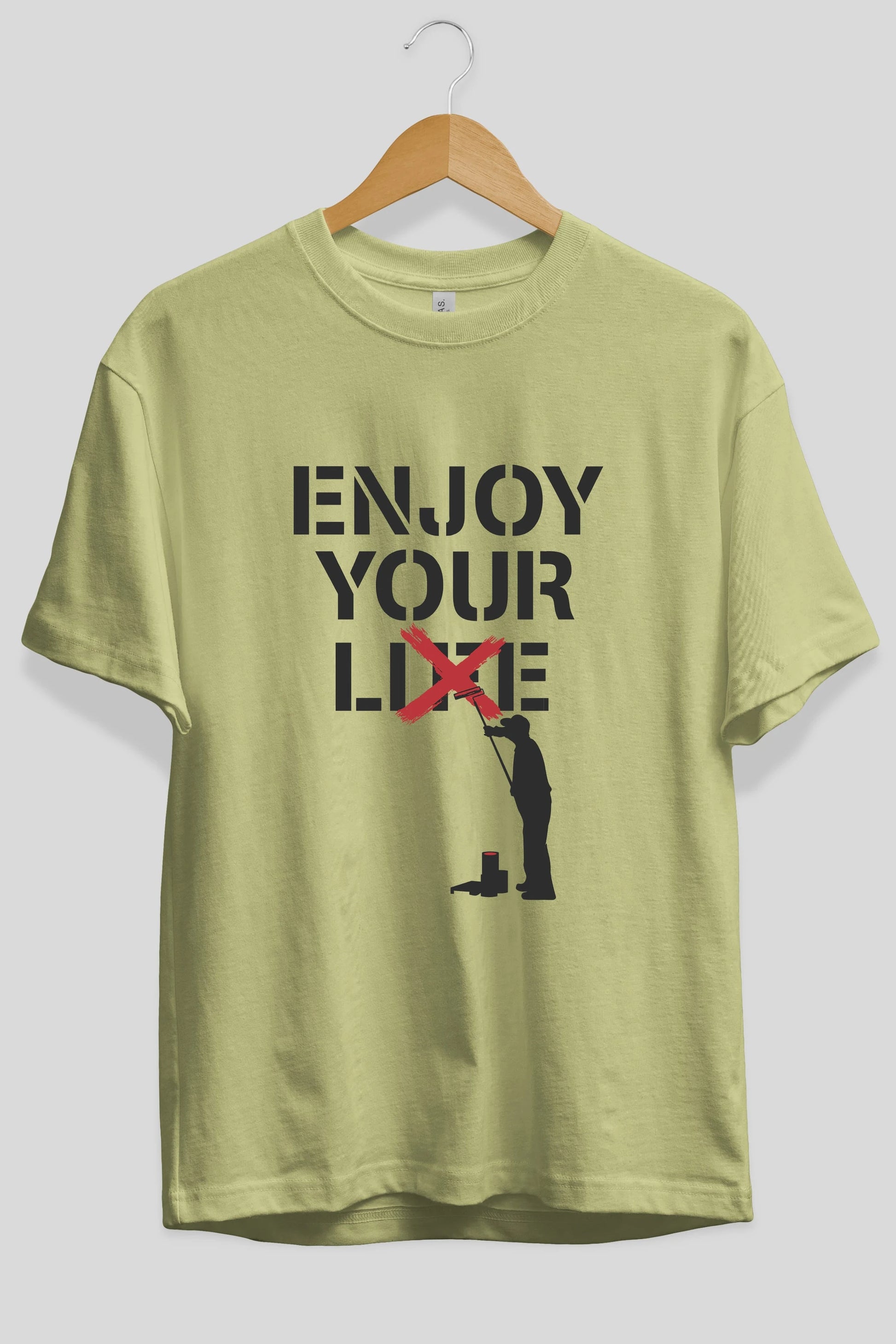 Enjoy Your Lie Ön Baskılı Oversize t-shirt %100 pamuk Erkek Kadın Unisex