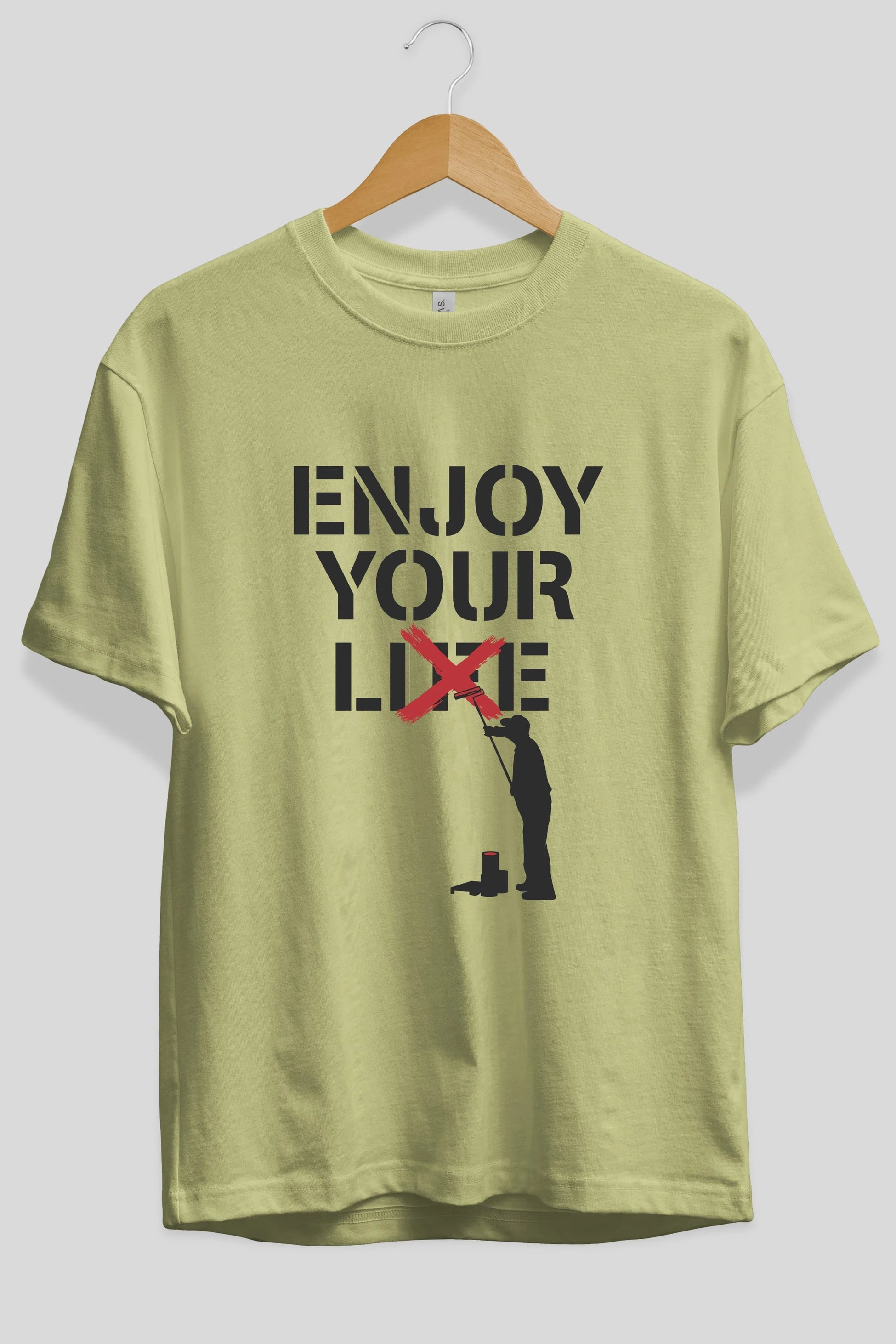 Enjoy Your Lie Ön Baskılı Oversize t-shirt %100 pamuk Erkek Kadın Unisex