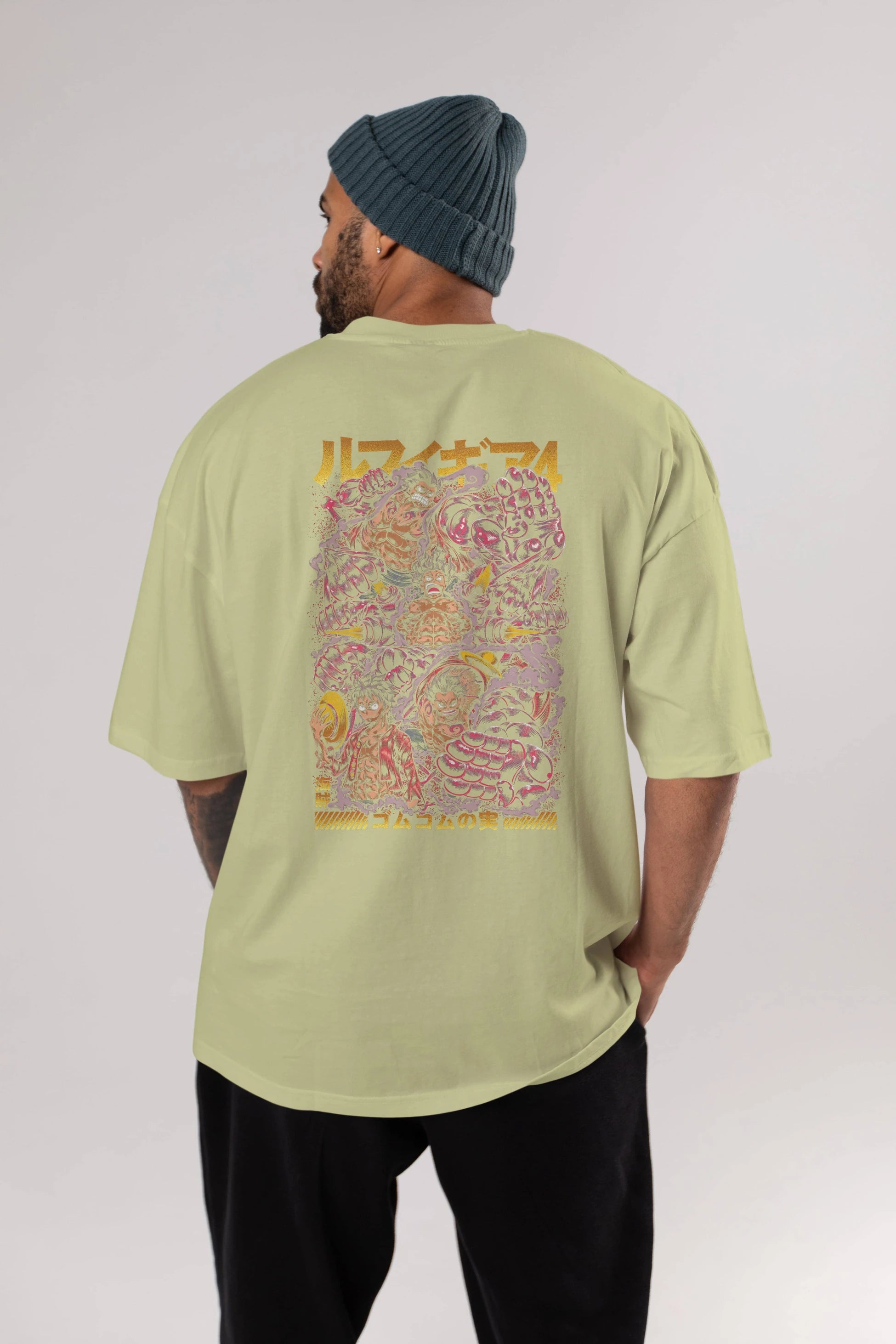 MONKEY D. LUFFY (2) Anime Arka Baskılı Oversize t-shirt Erkek Kadın Unisex