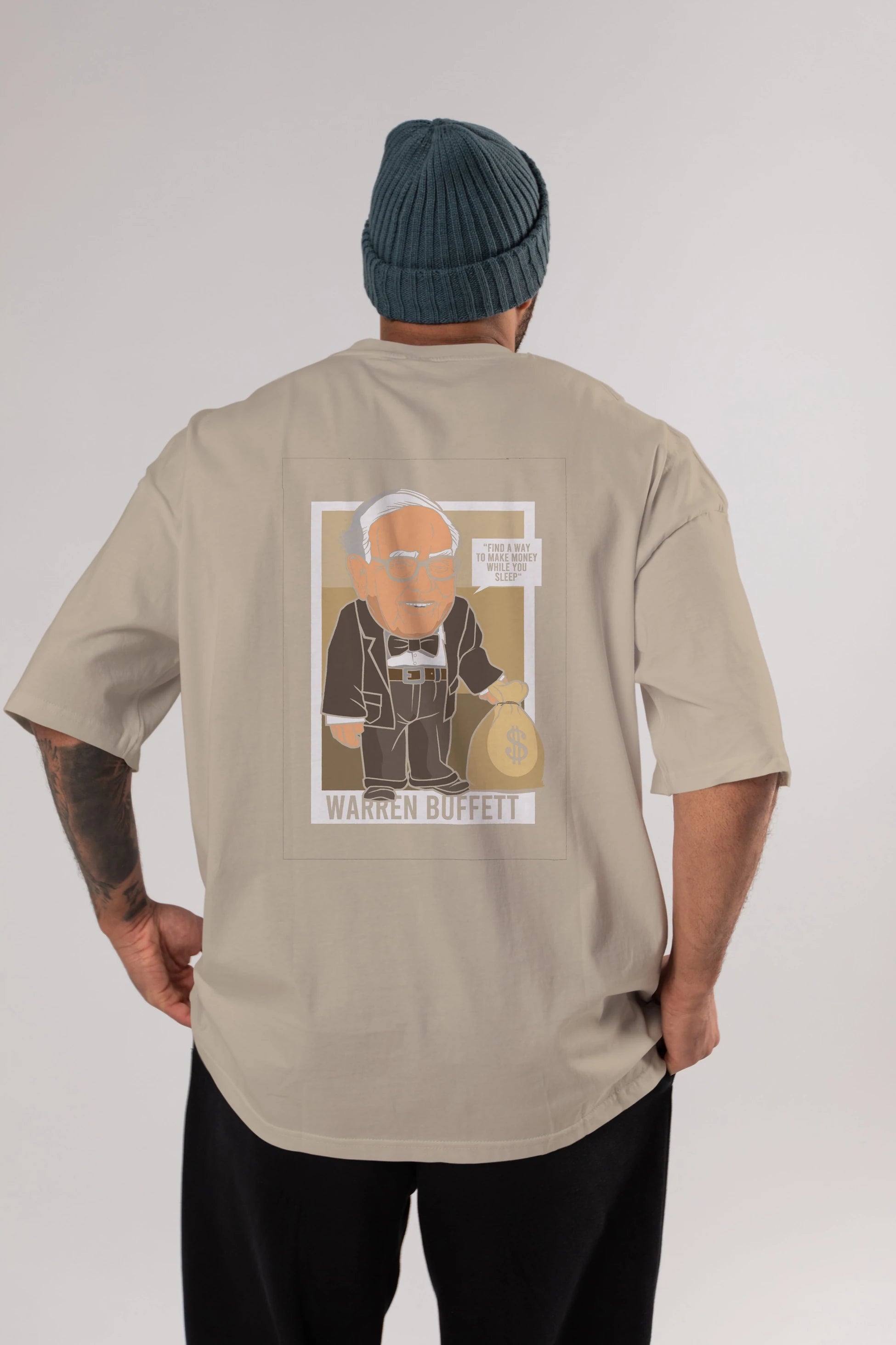Warren Buffet Up Carl Arka Baskılı Oversize t-shirt Erkek Kadın Unisex %100 Pamuk tişort