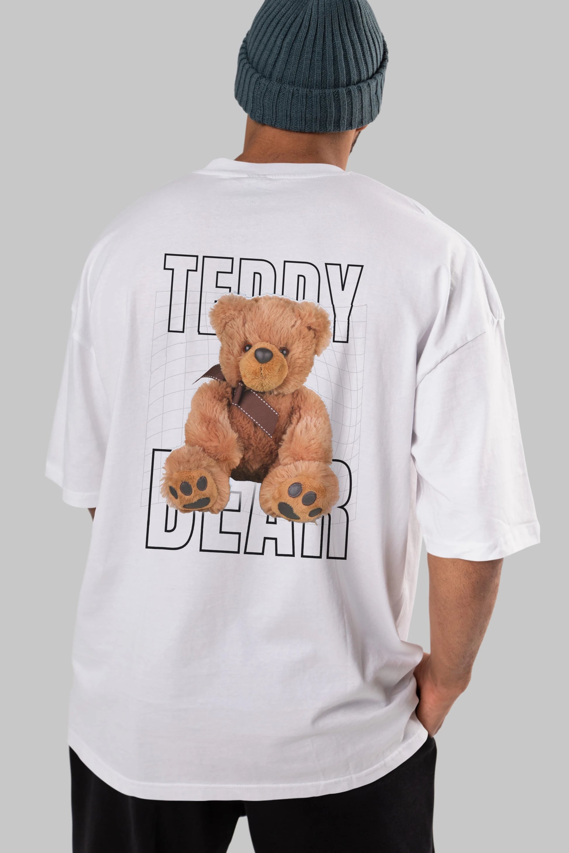 Teddy Bear Yazılı Arka Baskılı Oversize t-shirt Erkek Kadın Unisex